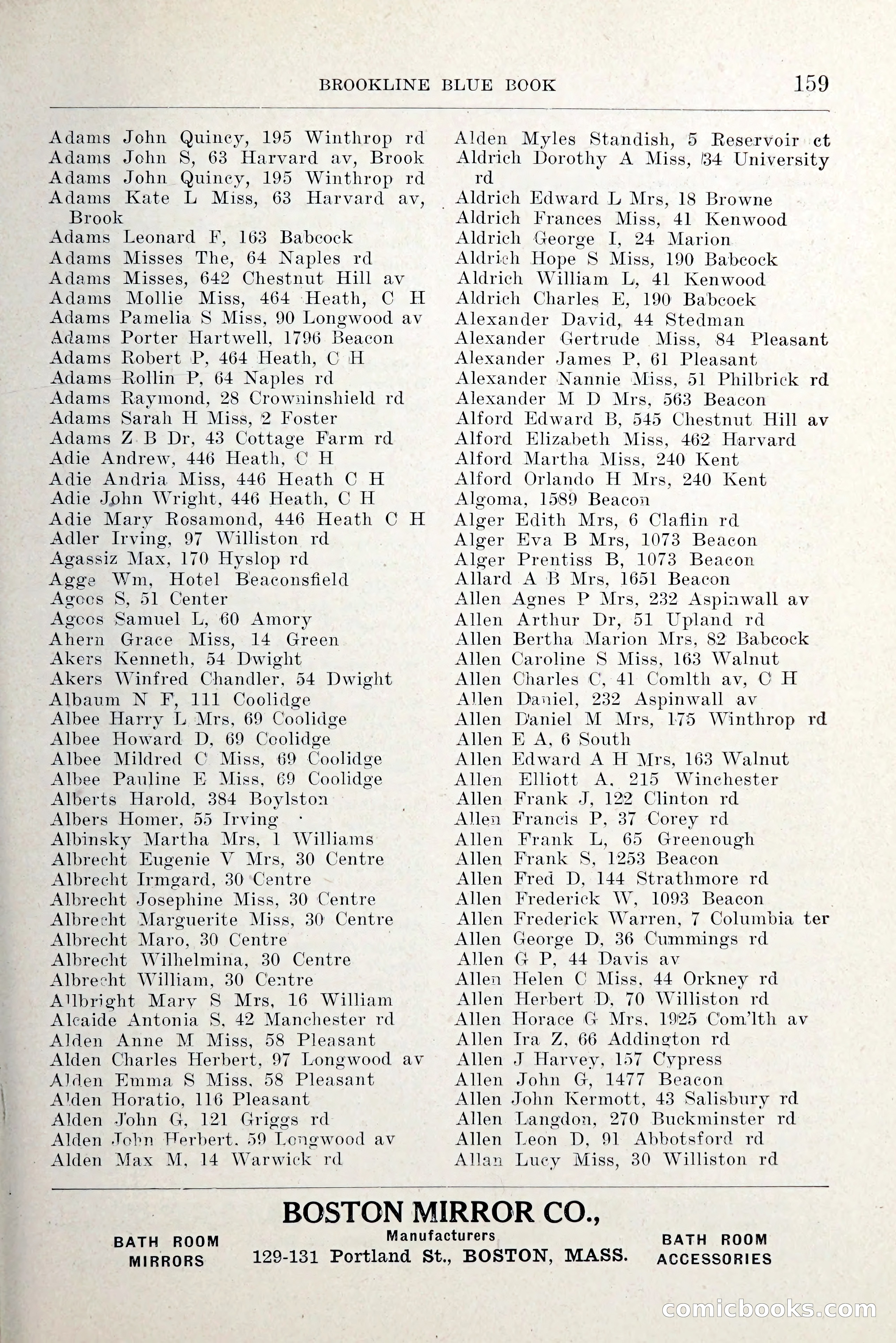 Blue Book of Brookline and Longwood — page 206 of 349