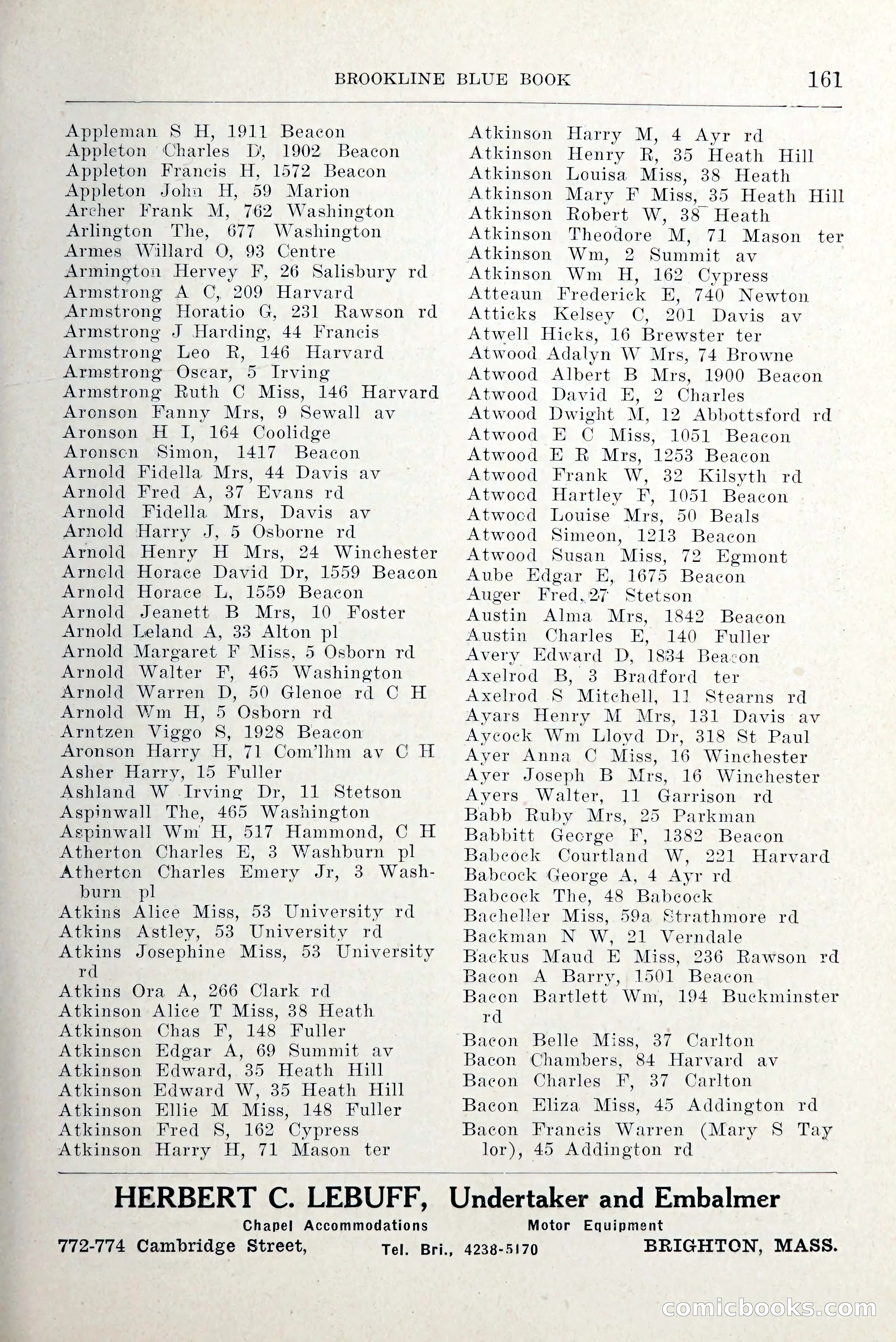 Blue Book of Brookline and Longwood — page 208 of 349