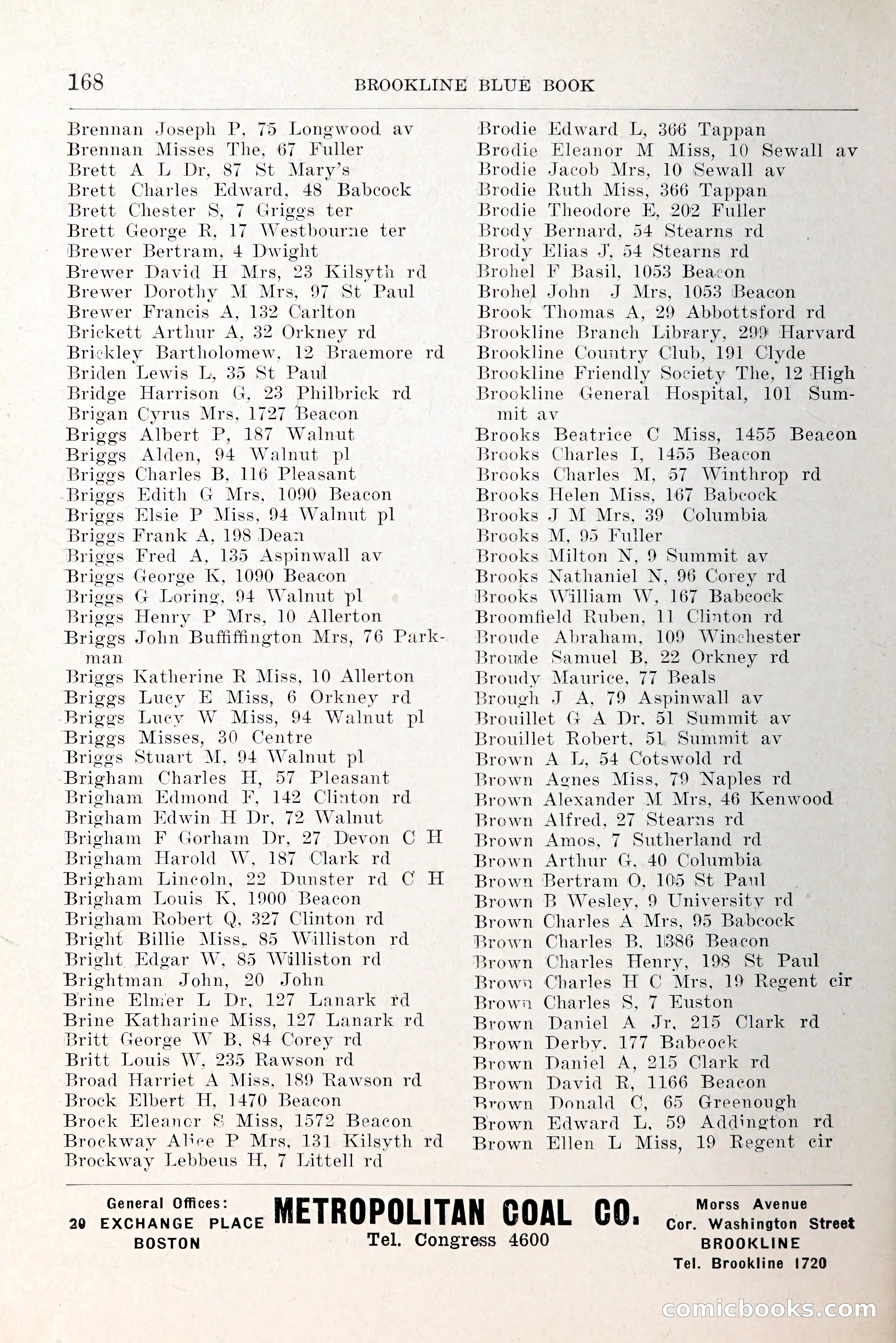 Blue Book of Brookline and Longwood — page 215 of 349