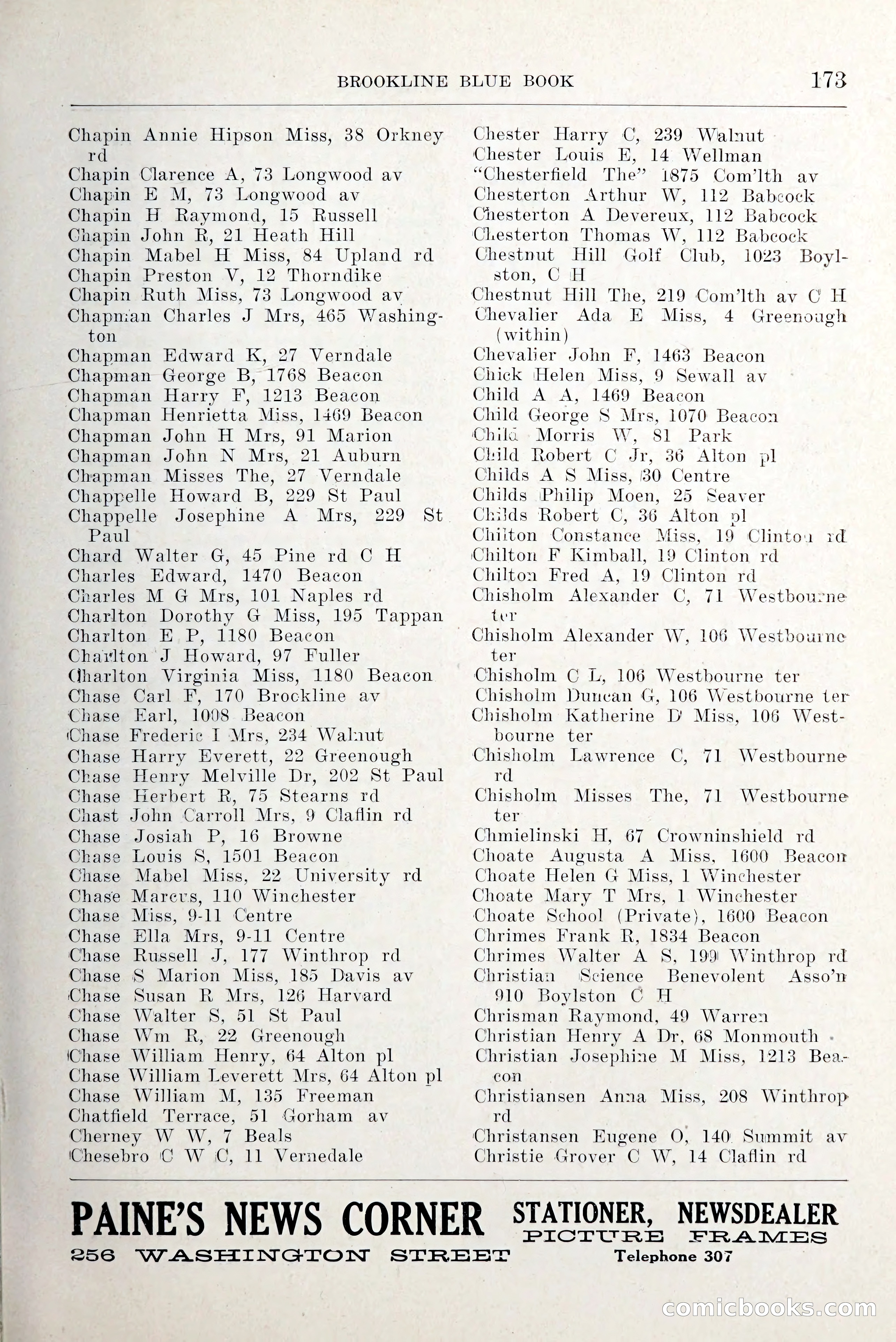 Blue Book of Brookline and Longwood — page 220 of 349