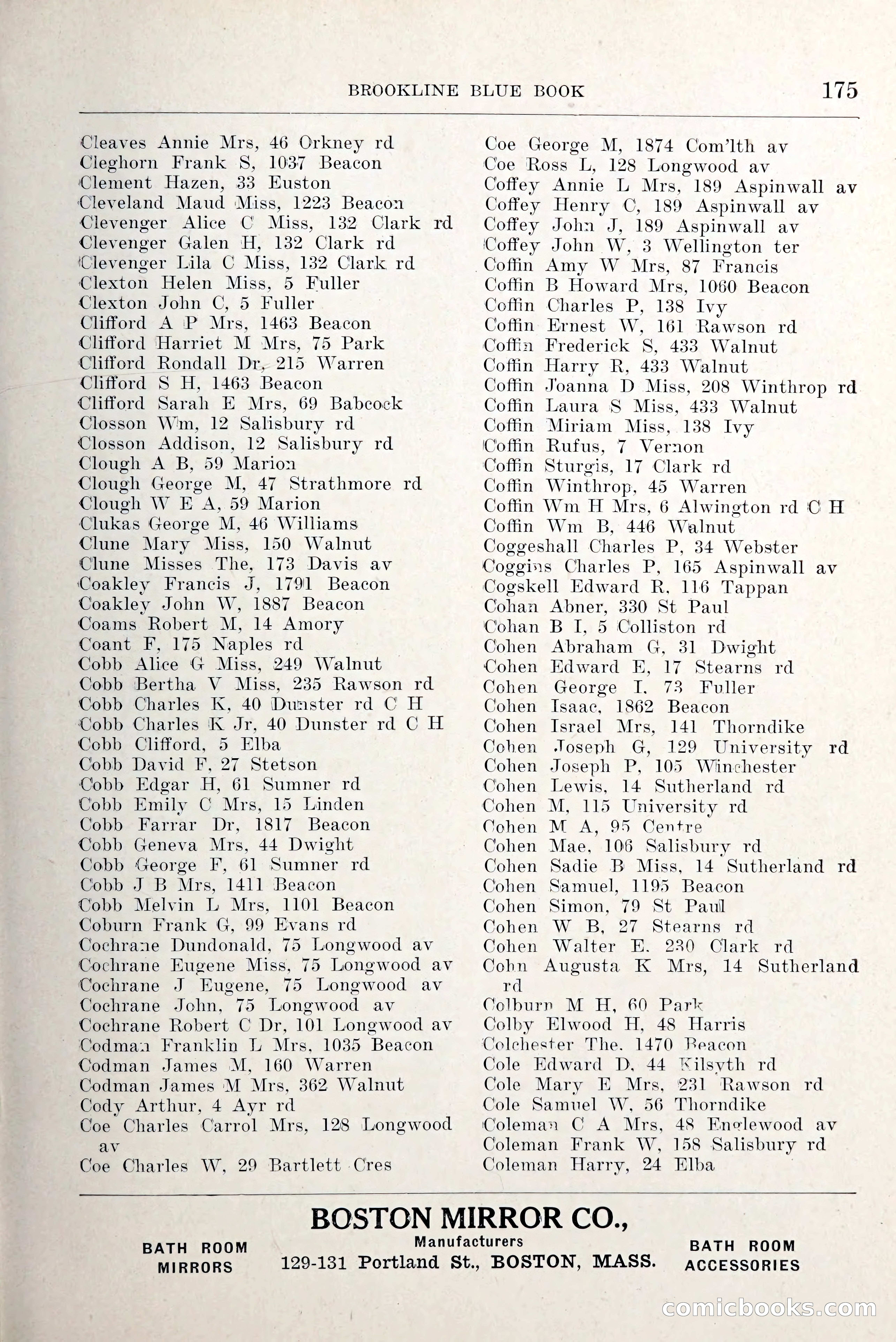Blue Book of Brookline and Longwood — page 222 of 349