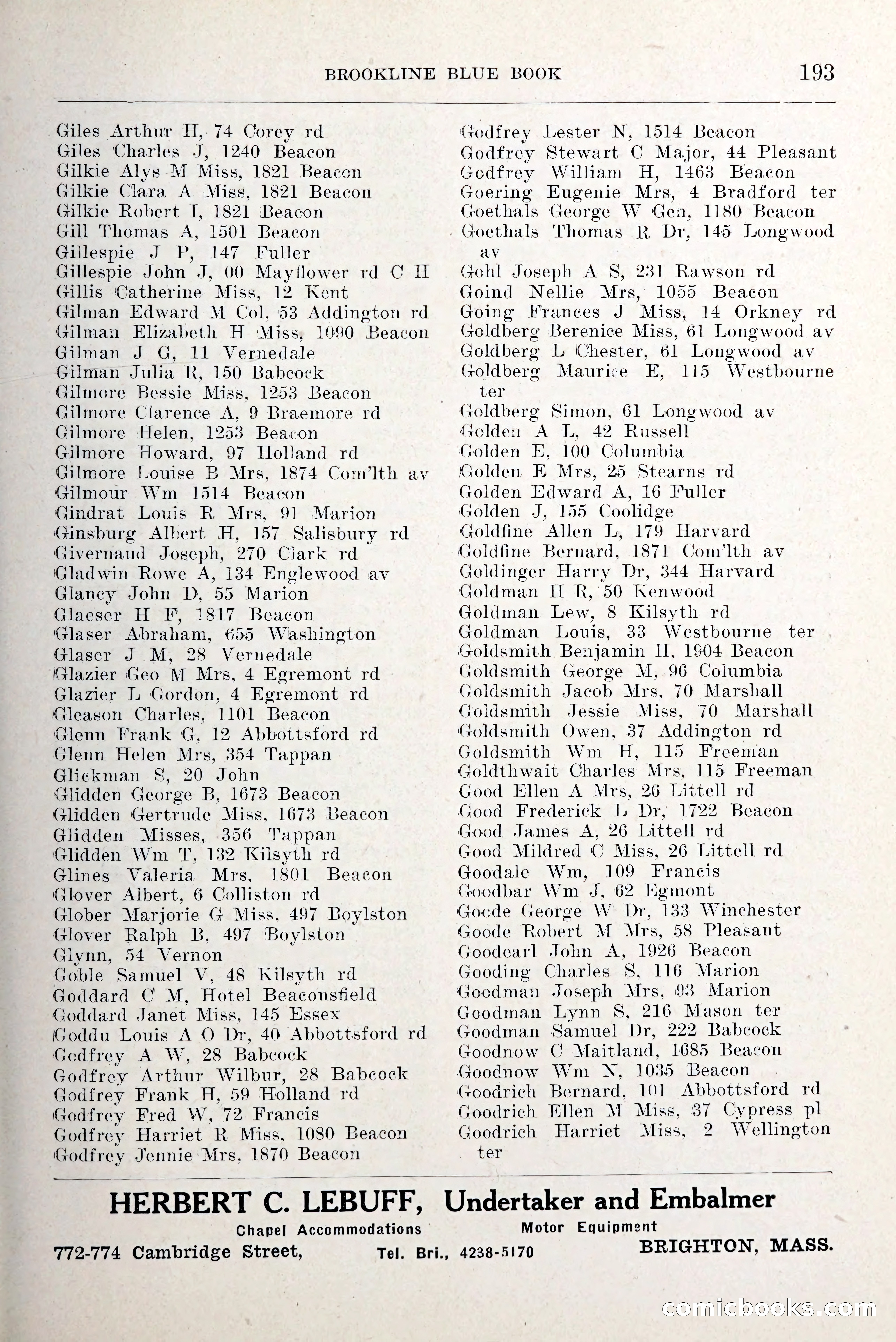 Blue Book of Brookline and Longwood — page 240 of 349