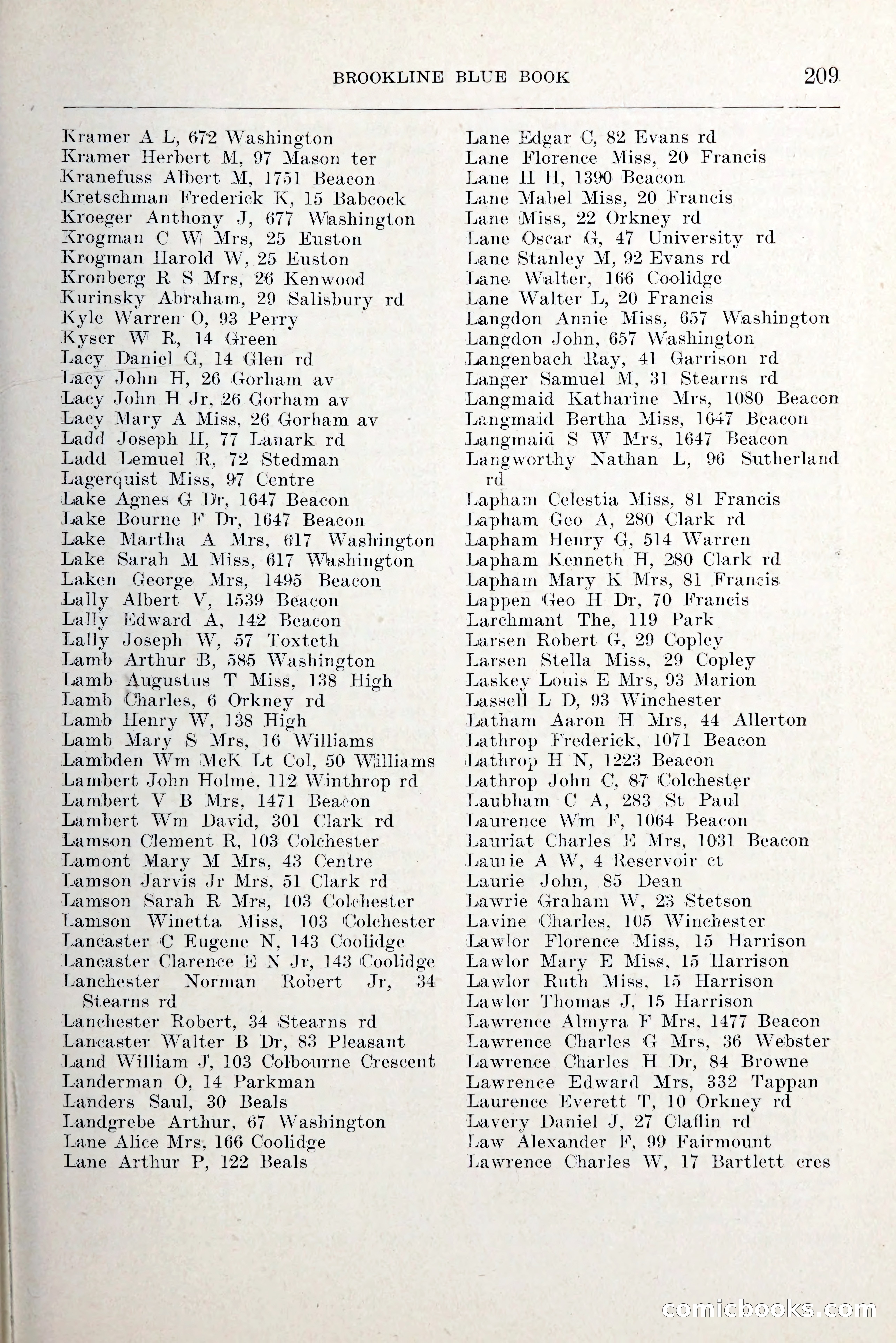 Blue Book of Brookline and Longwood — page 256 of 349