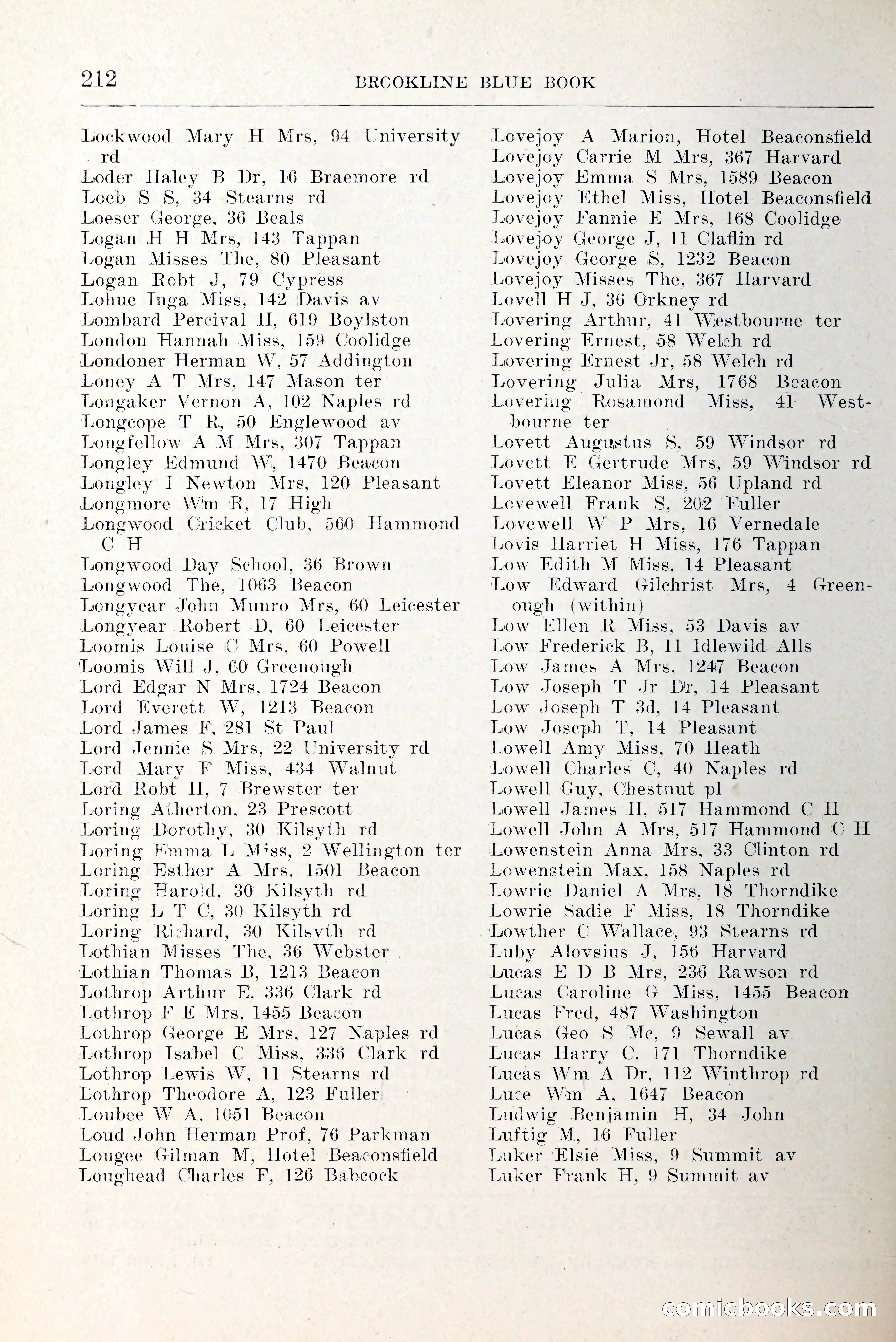 Blue Book of Brookline and Longwood — page 259 of 349