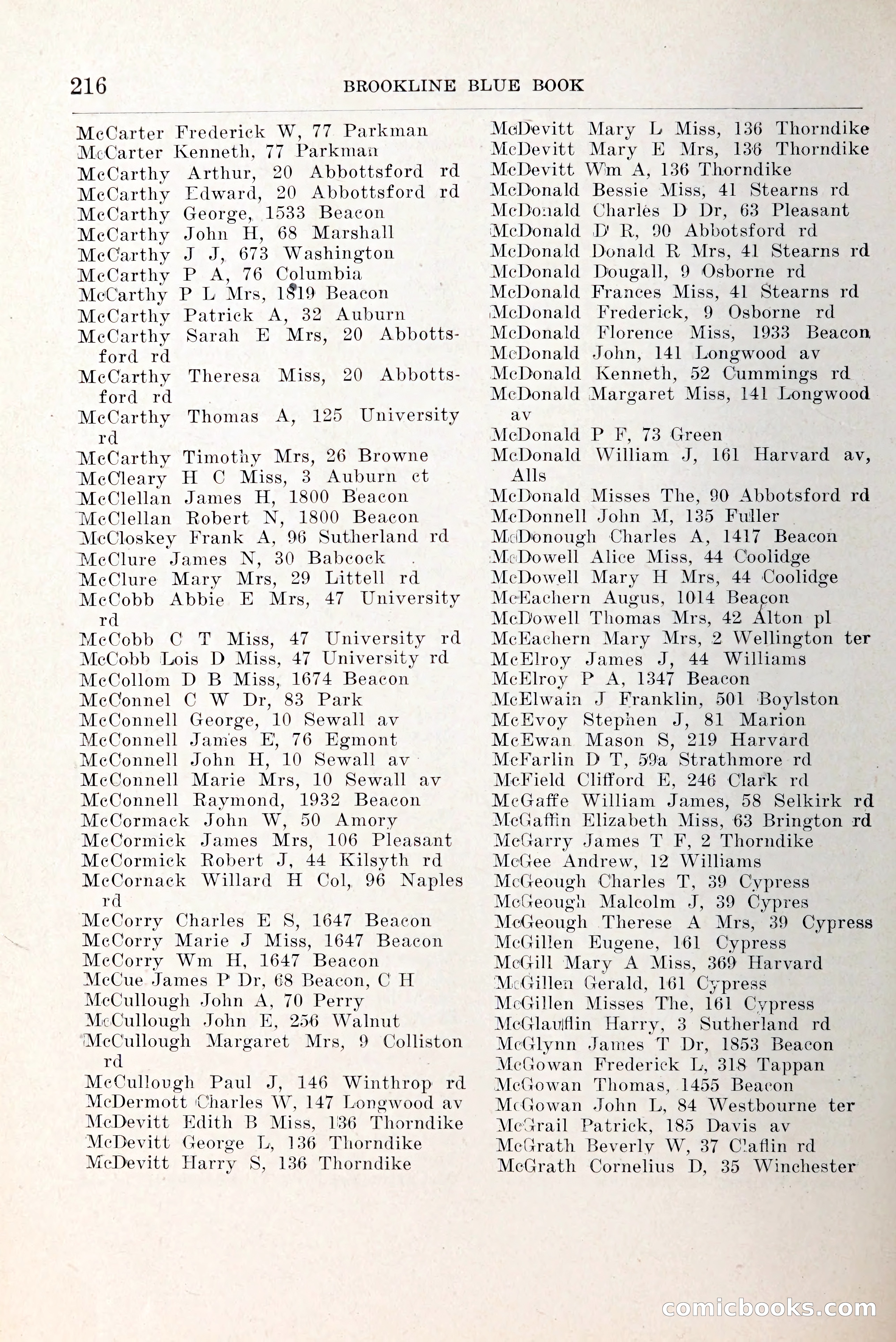 Blue Book of Brookline and Longwood — page 263 of 349