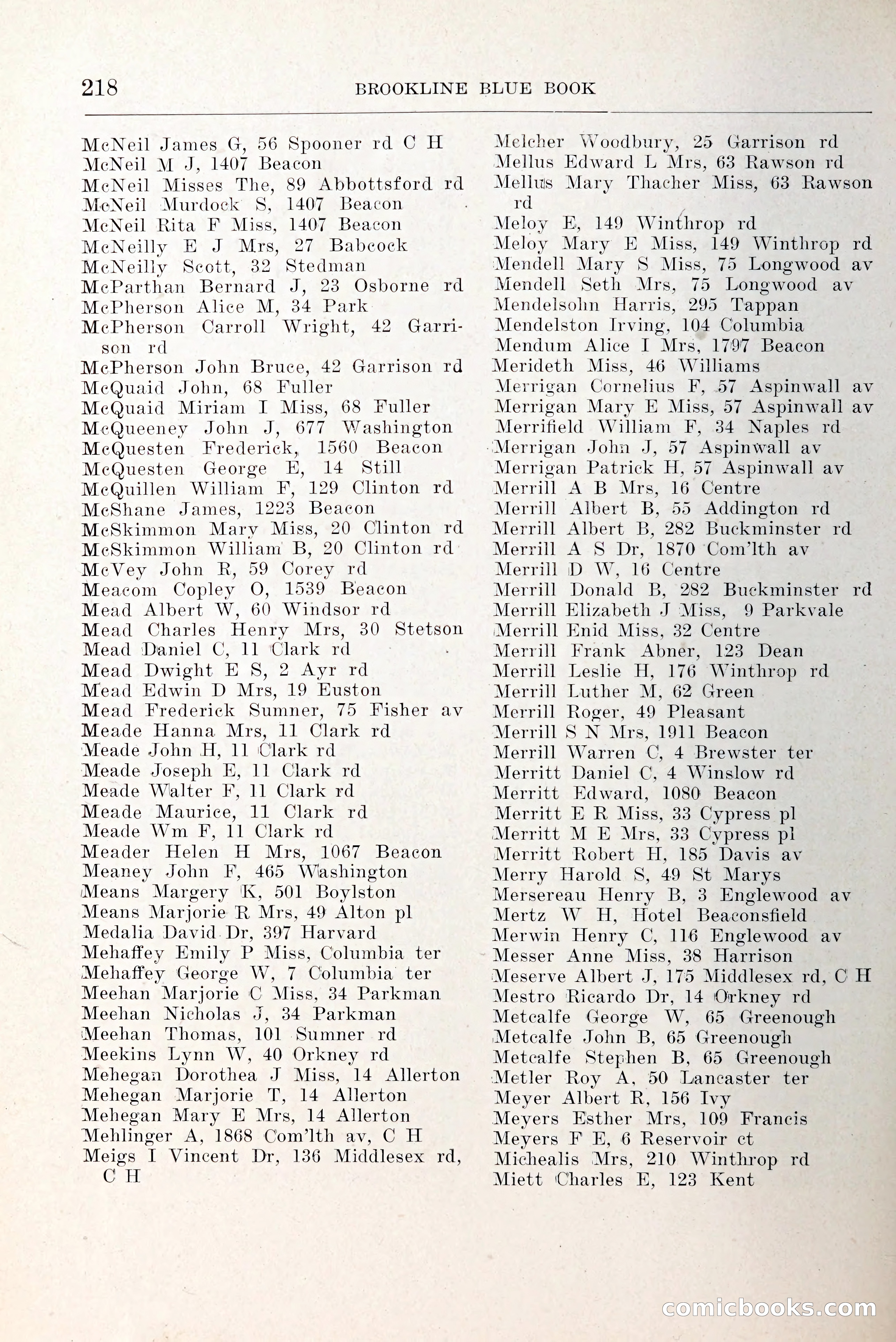 Blue Book of Brookline and Longwood — page 265 of 349