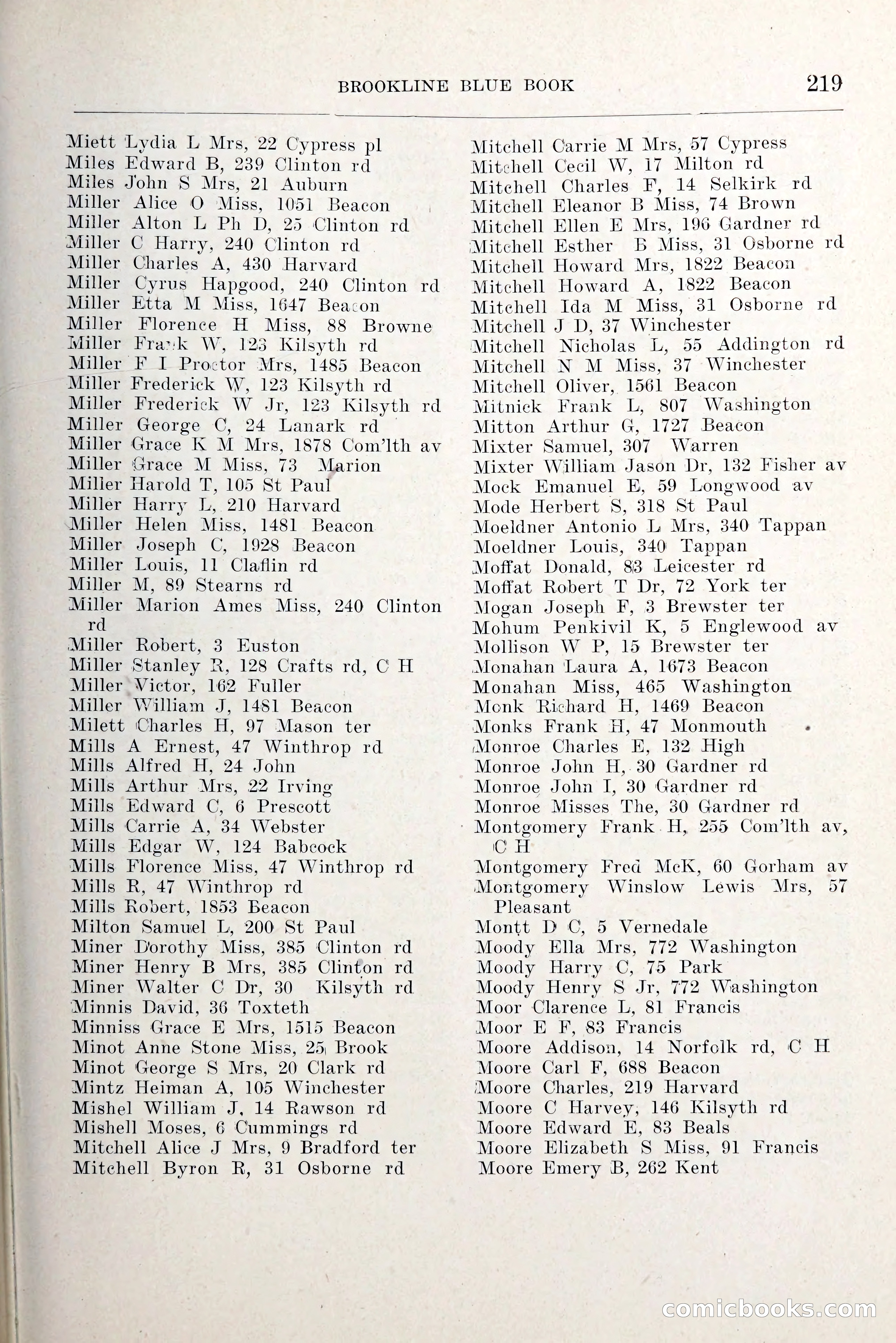 Blue Book of Brookline and Longwood — page 266 of 349