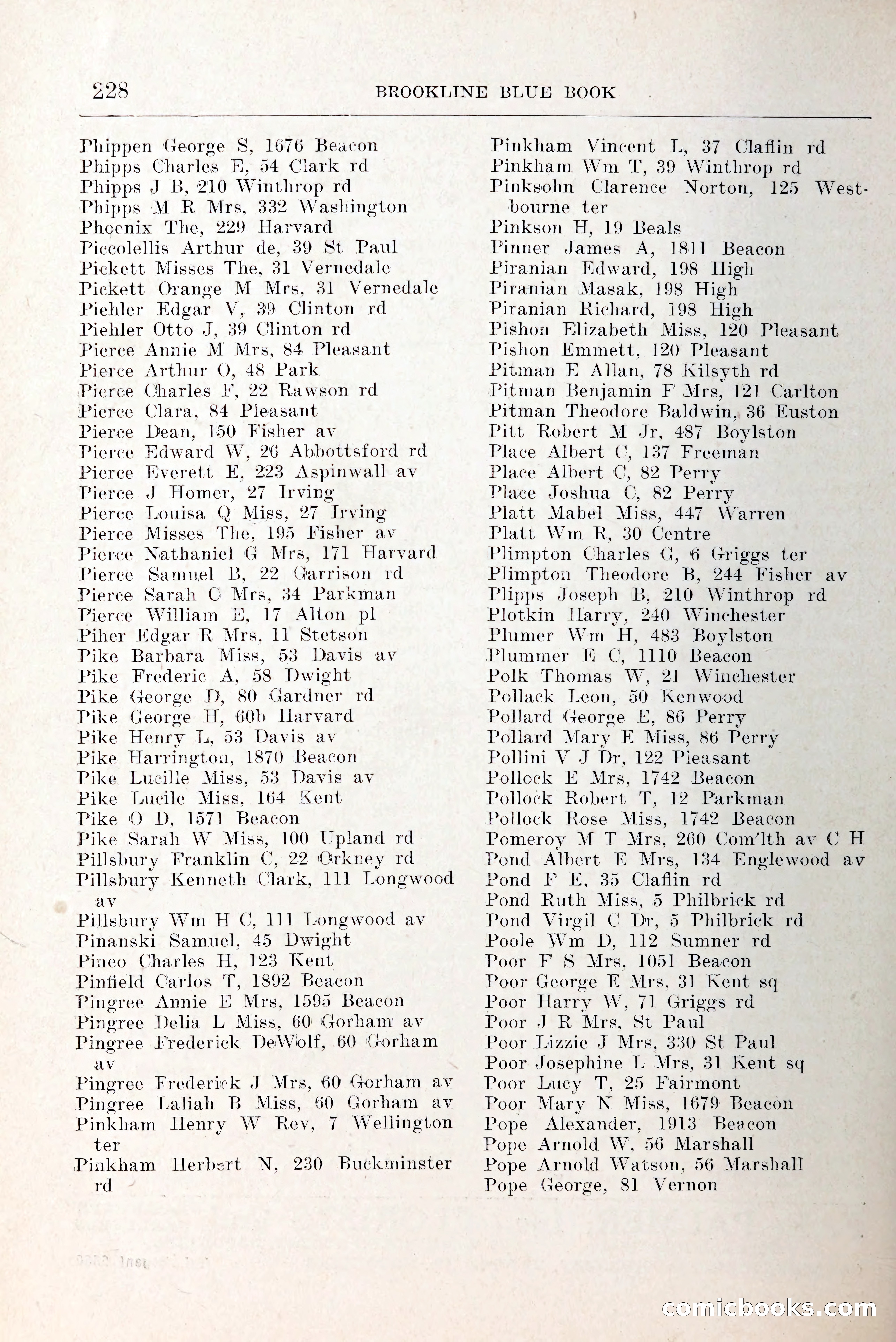 Blue Book of Brookline and Longwood — page 275 of 349