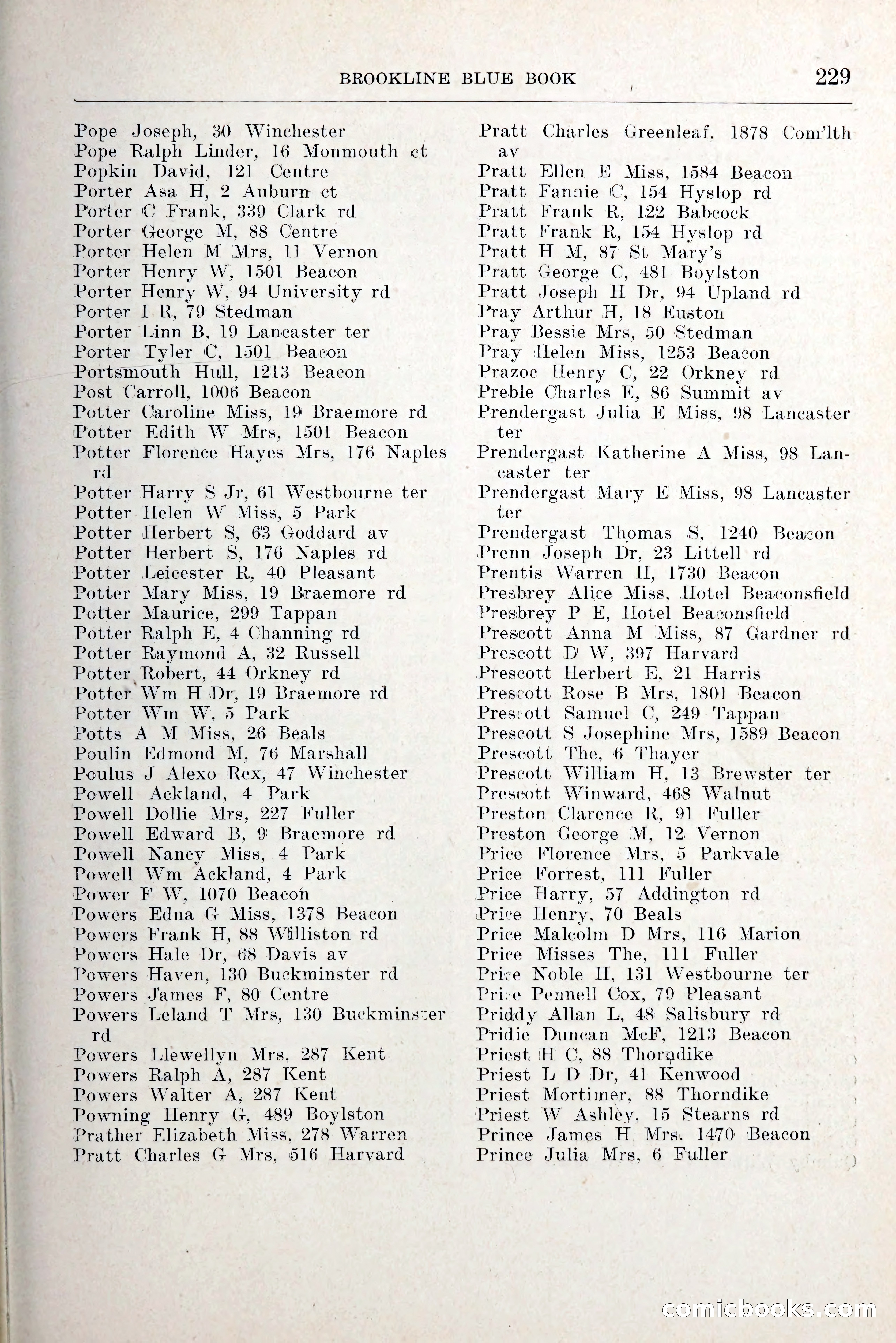 Blue Book of Brookline and Longwood — page 276 of 349