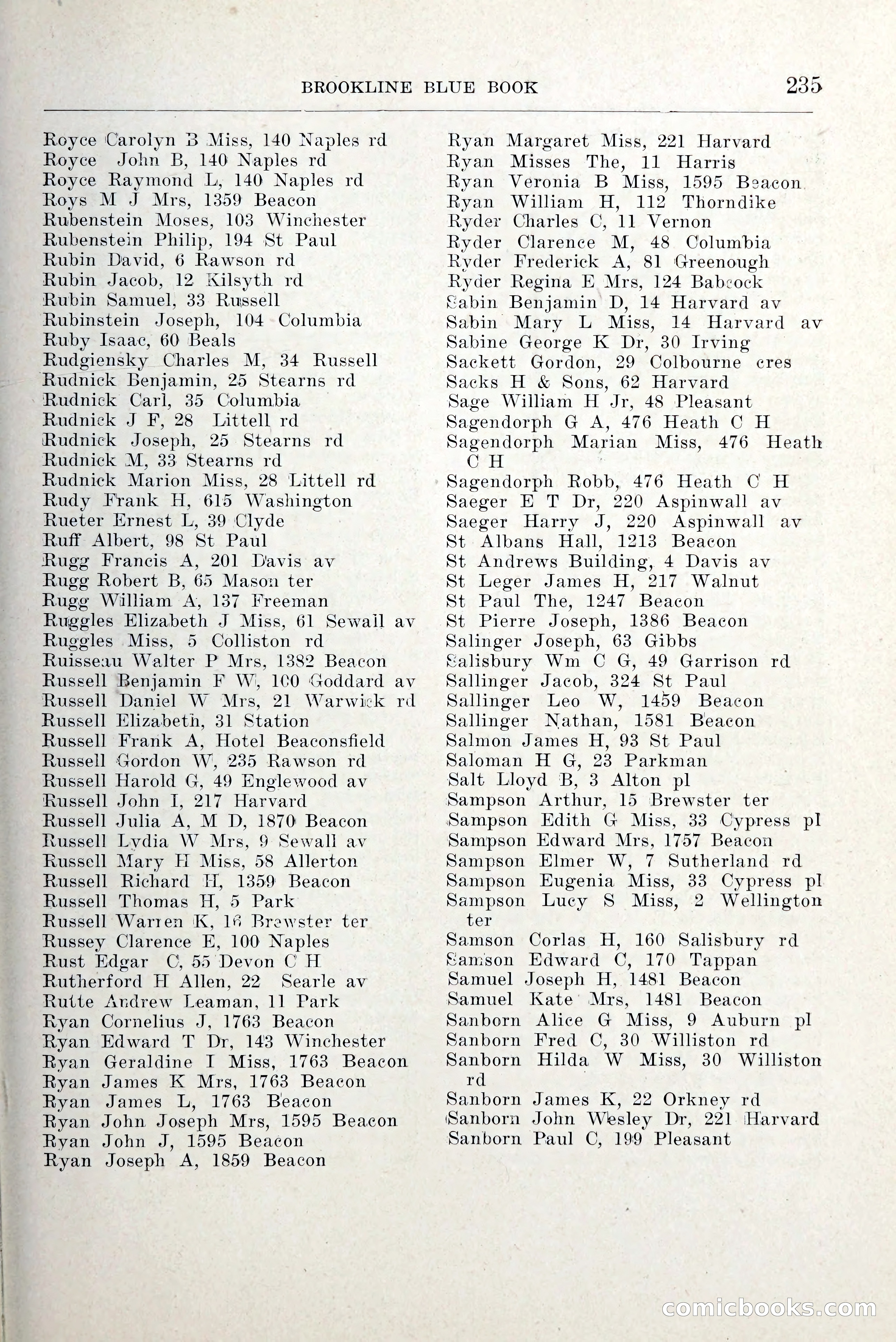 Blue Book of Brookline and Longwood — page 282 of 349