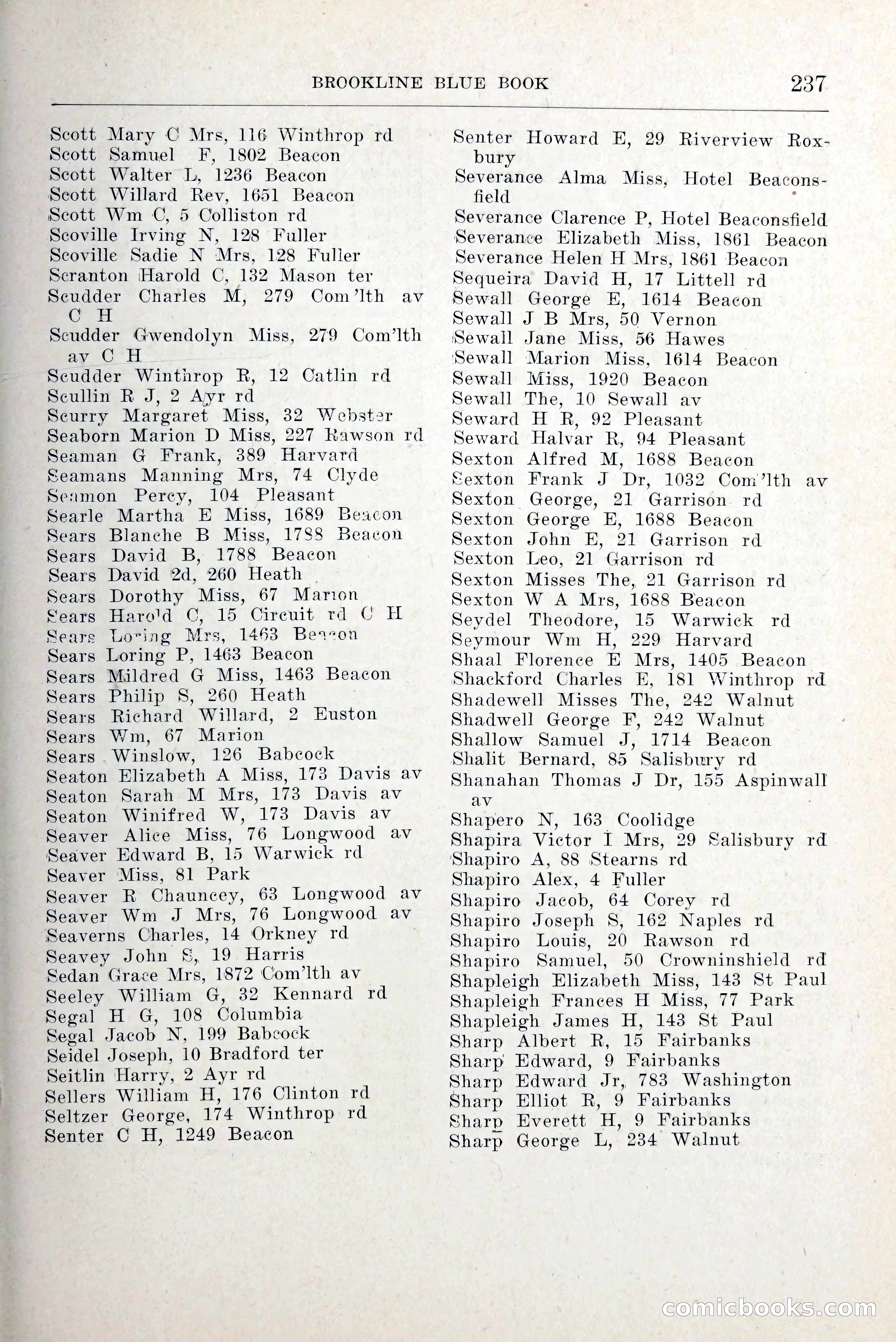 Blue Book of Brookline and Longwood — page 284 of 349
