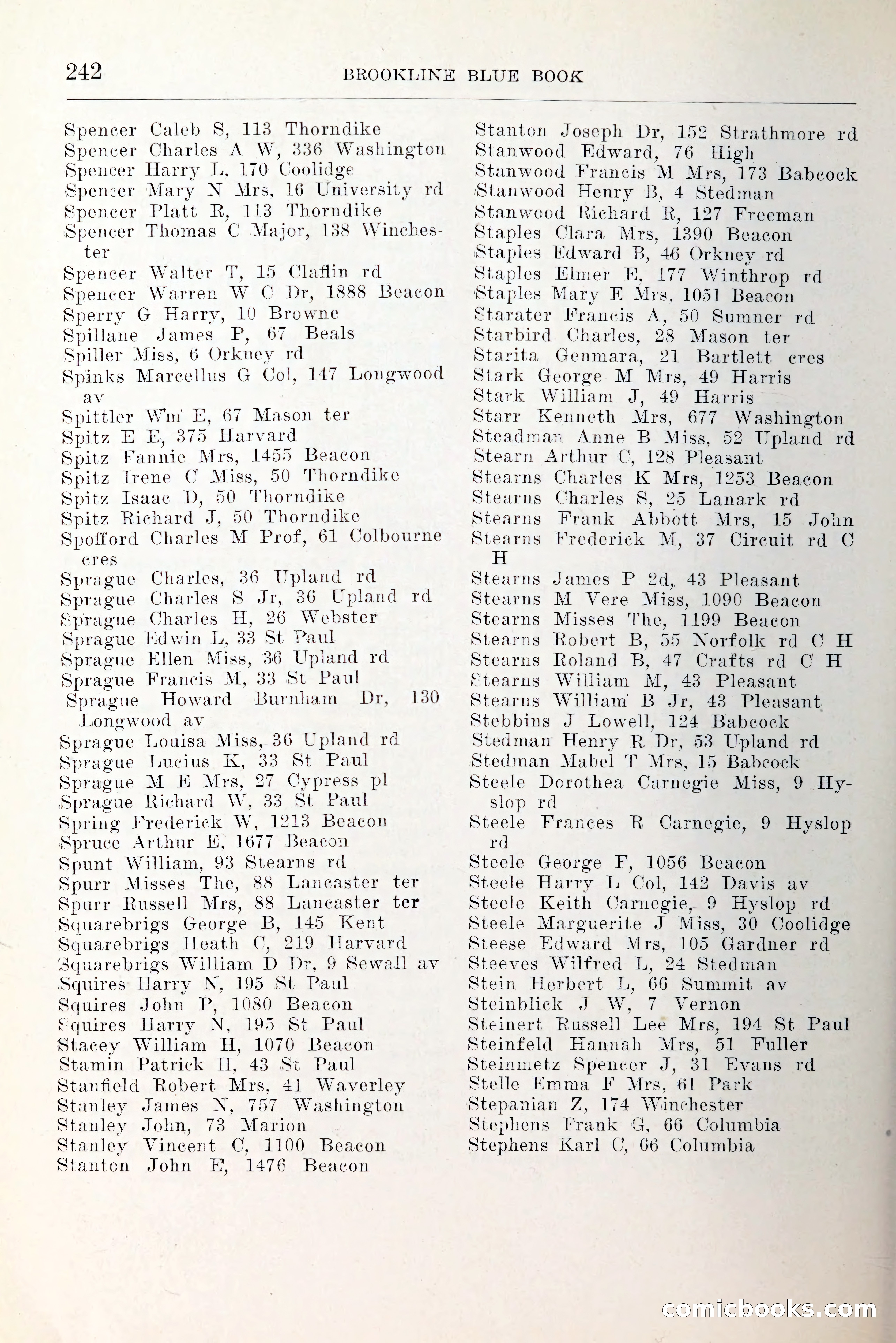 Blue Book of Brookline and Longwood — page 289 of 349
