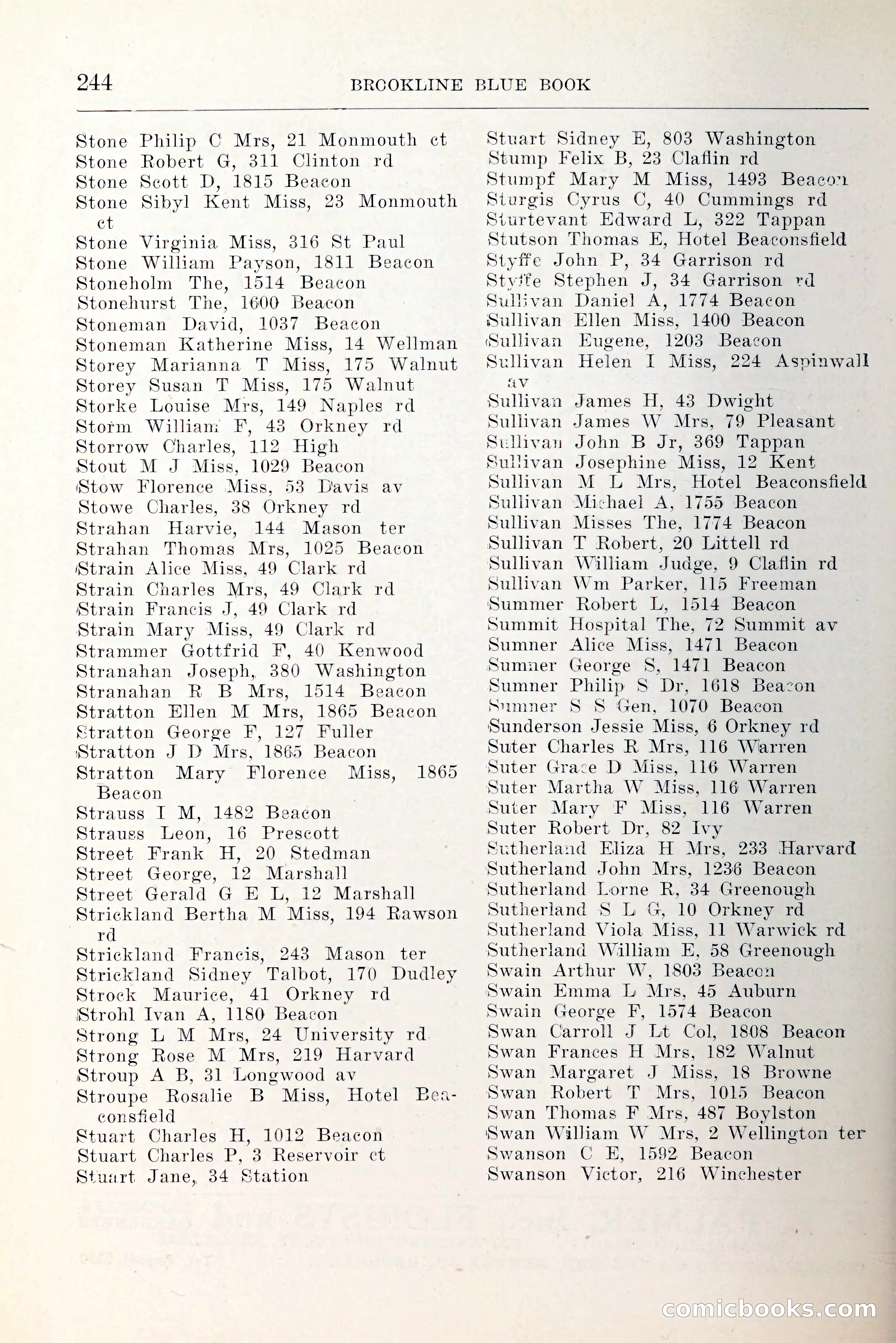 Blue Book of Brookline and Longwood — page 291 of 349