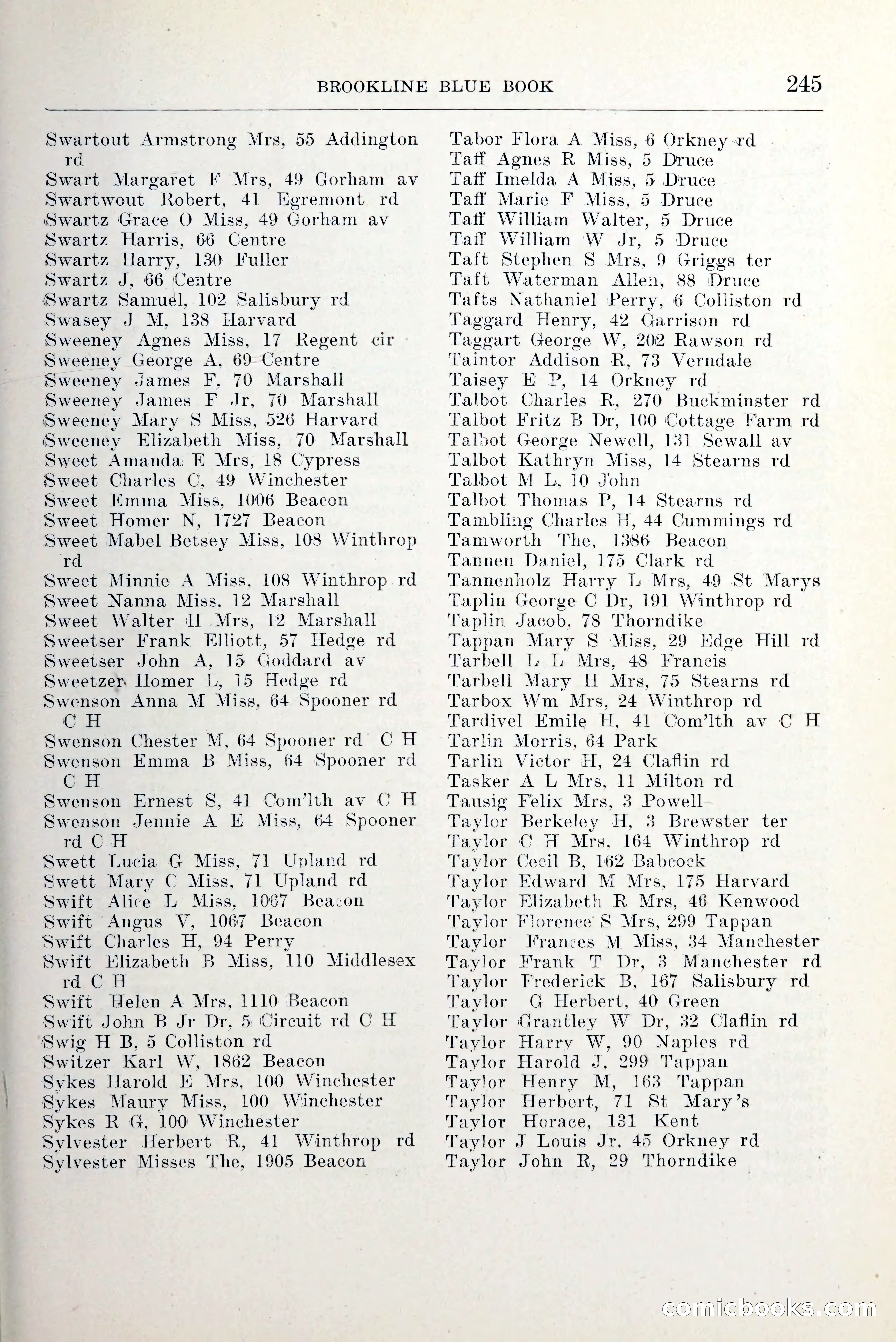 Blue Book of Brookline and Longwood — page 292 of 349