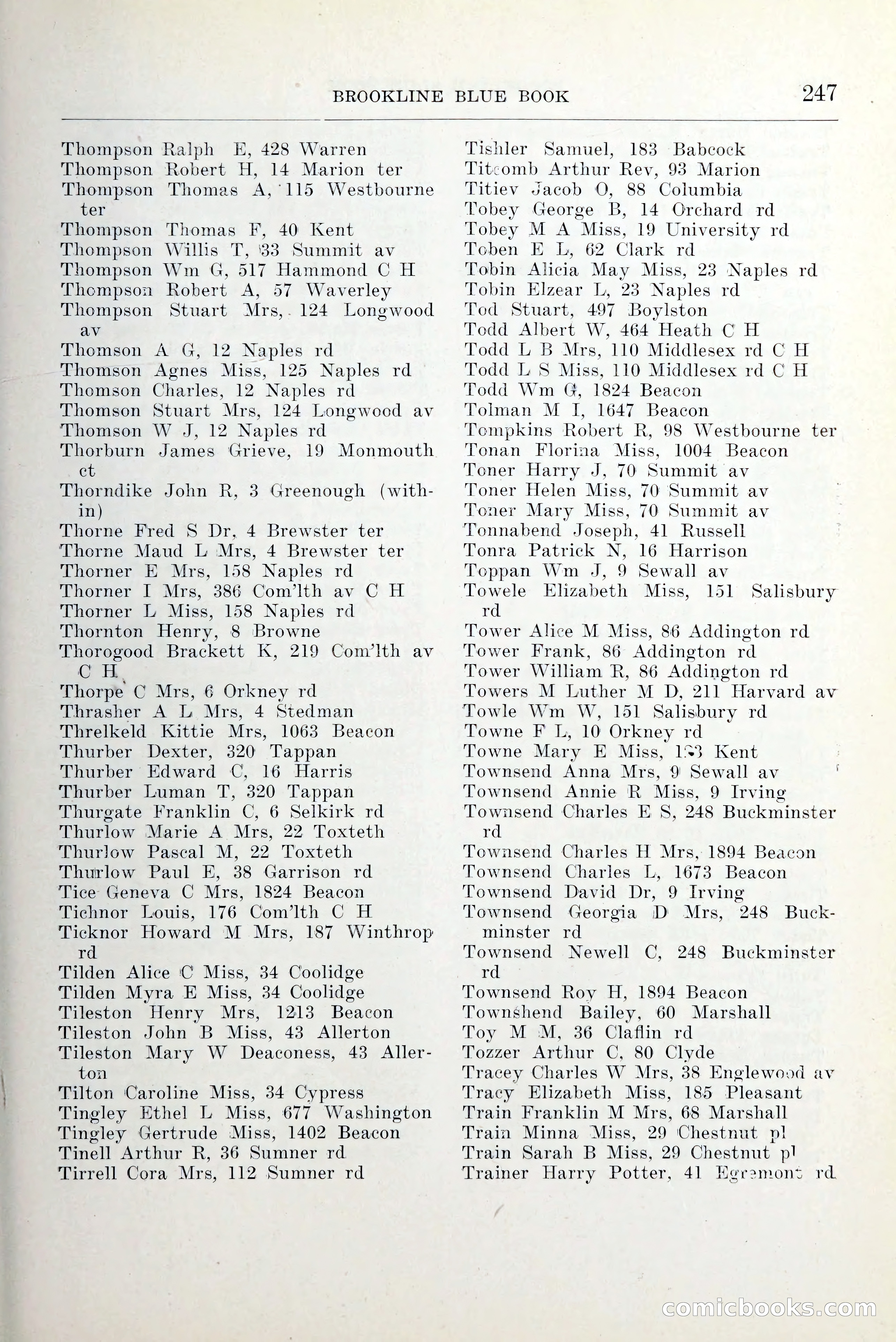 Blue Book of Brookline and Longwood — page 294 of 349