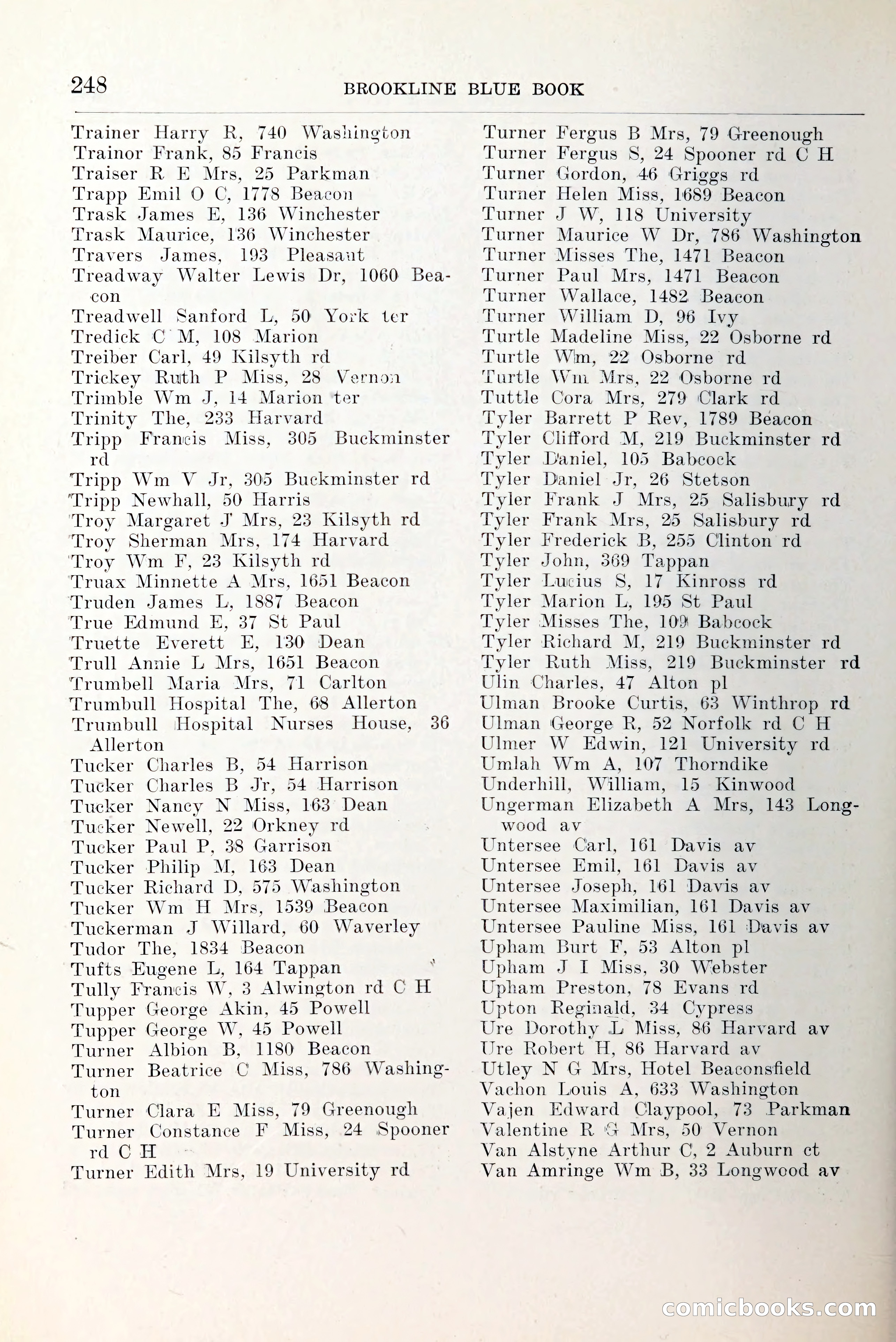 Blue Book of Brookline and Longwood — page 295 of 349