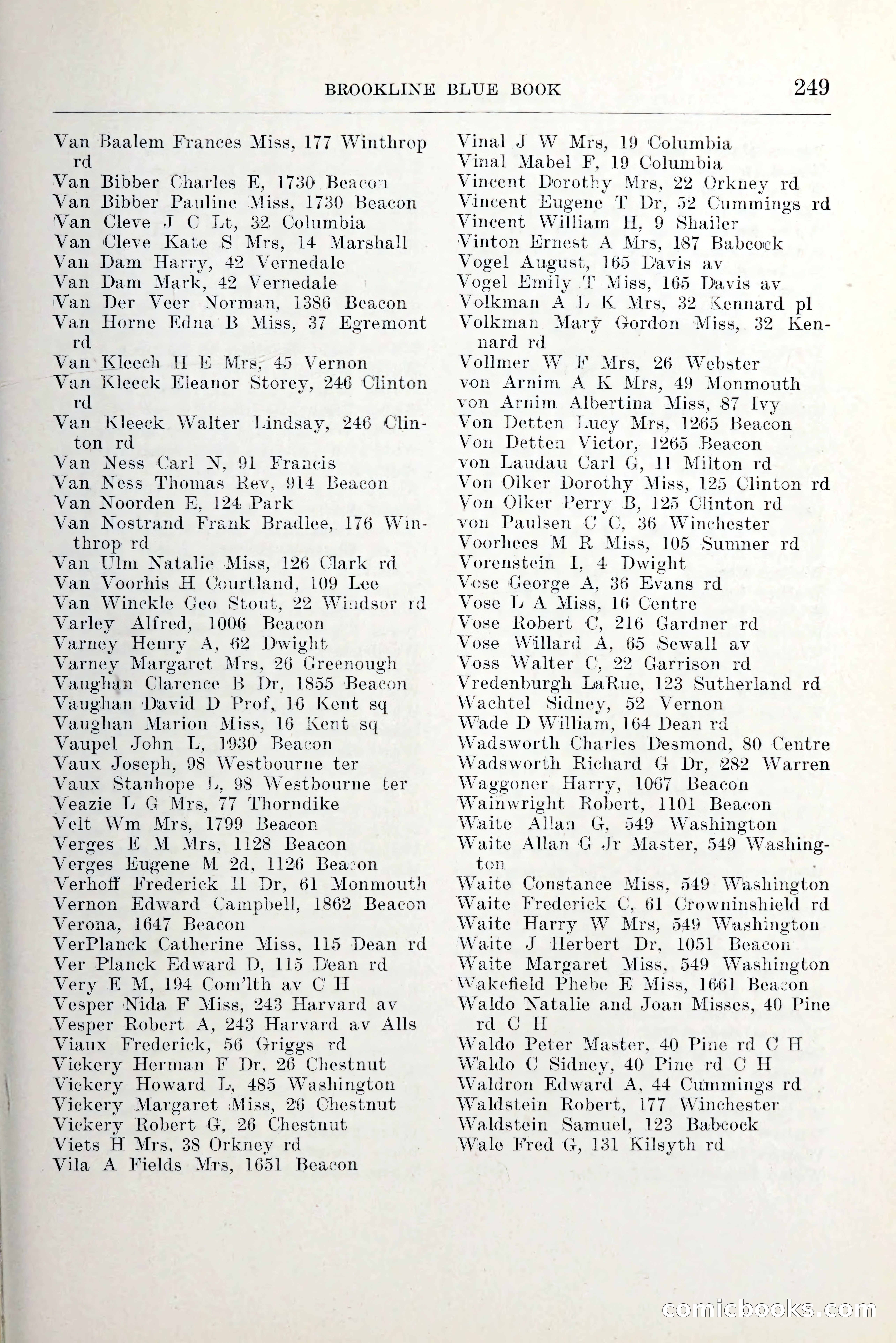 Blue Book of Brookline and Longwood — page 296 of 349