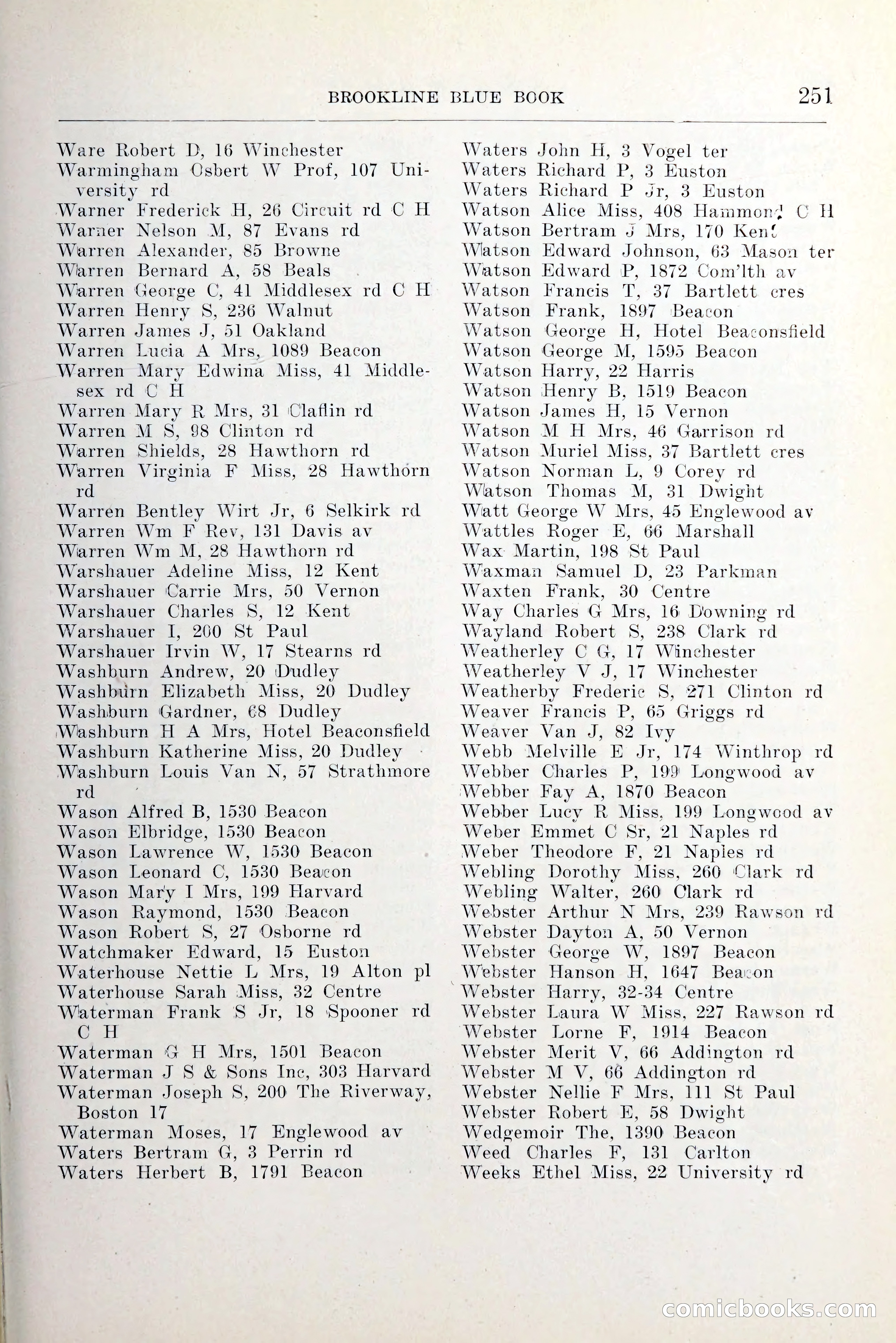 Blue Book of Brookline and Longwood — page 298 of 349