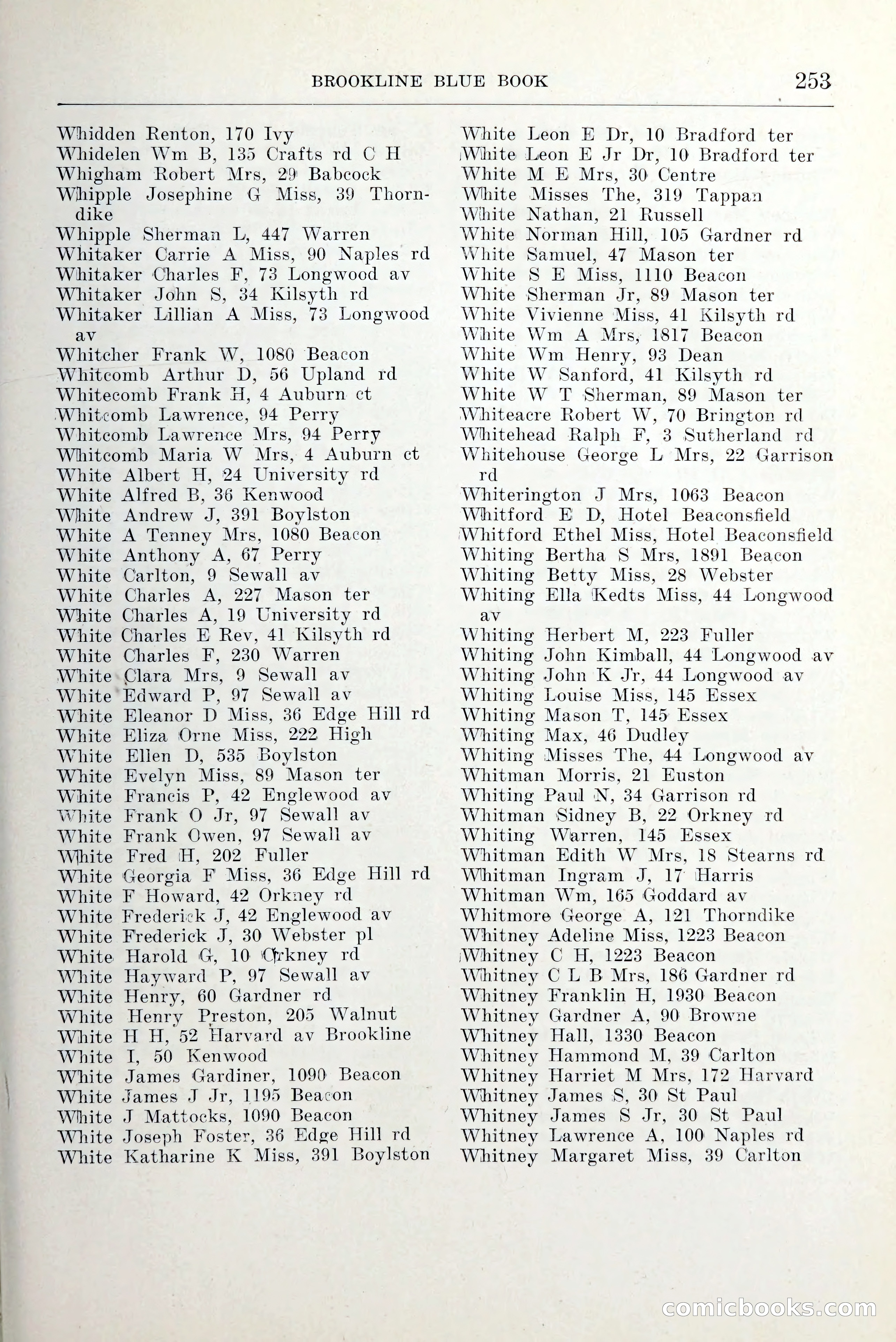 Blue Book of Brookline and Longwood — page 300 of 349