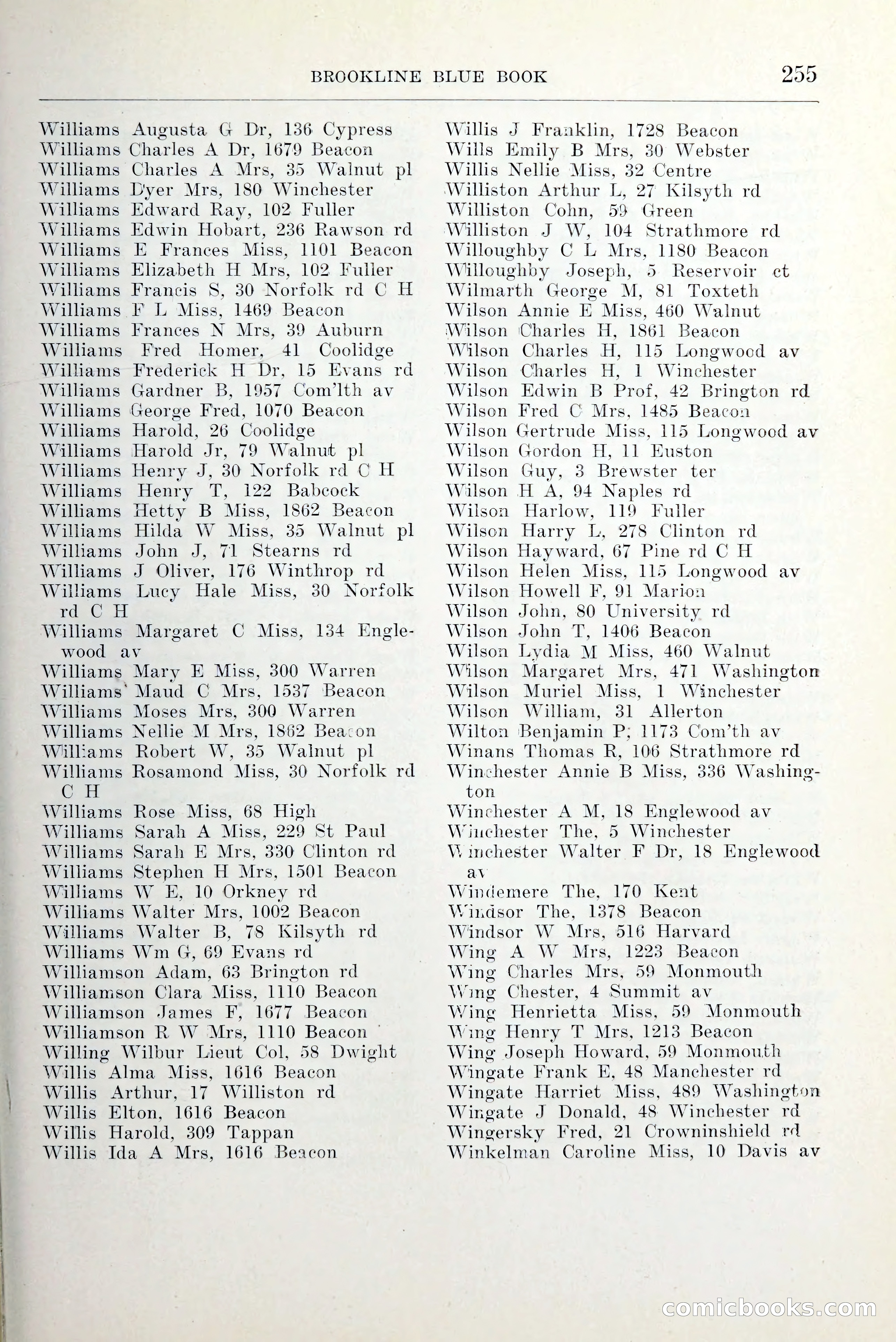 Blue Book of Brookline and Longwood — page 302 of 349