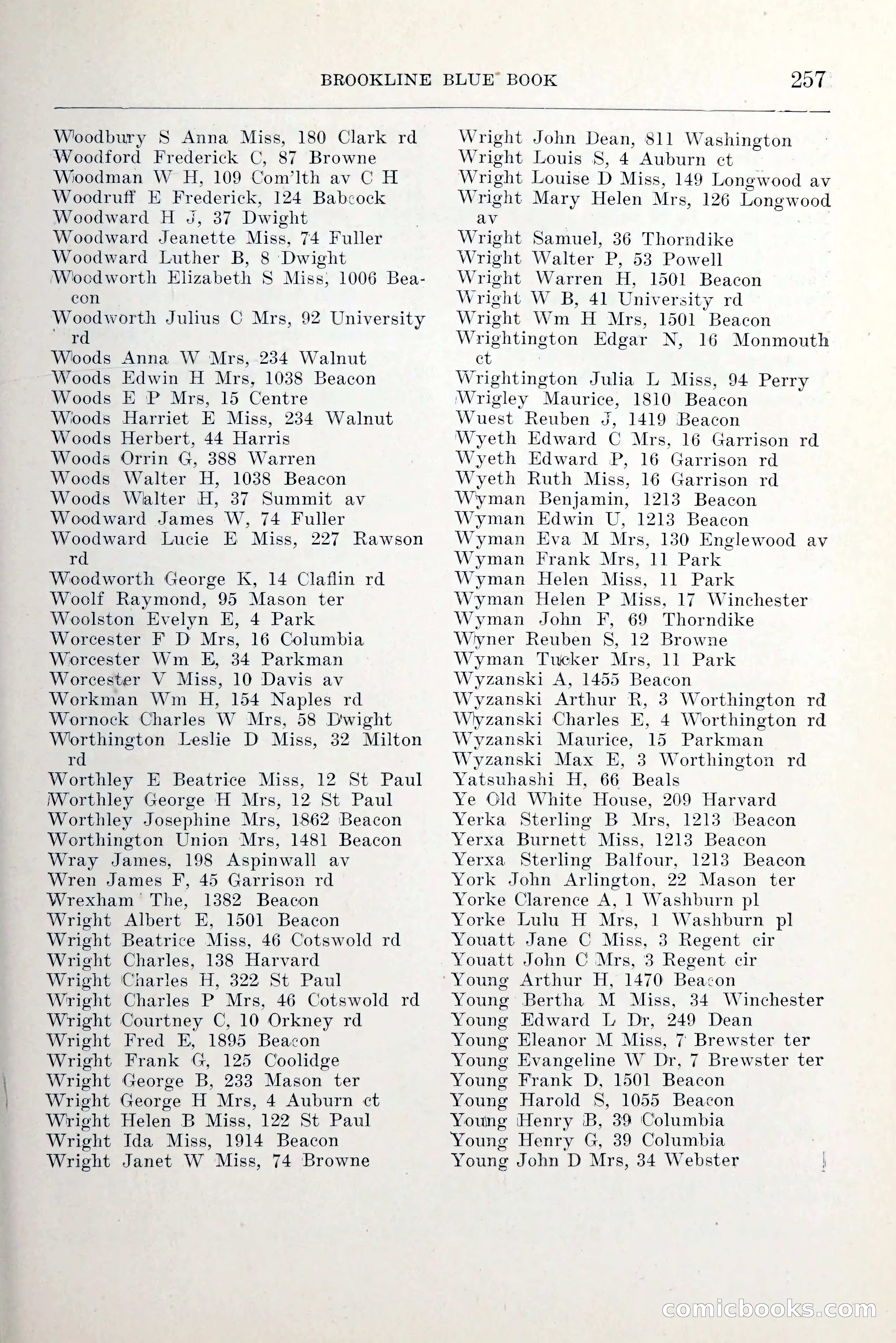 Blue Book of Brookline and Longwood — page 304 of 349