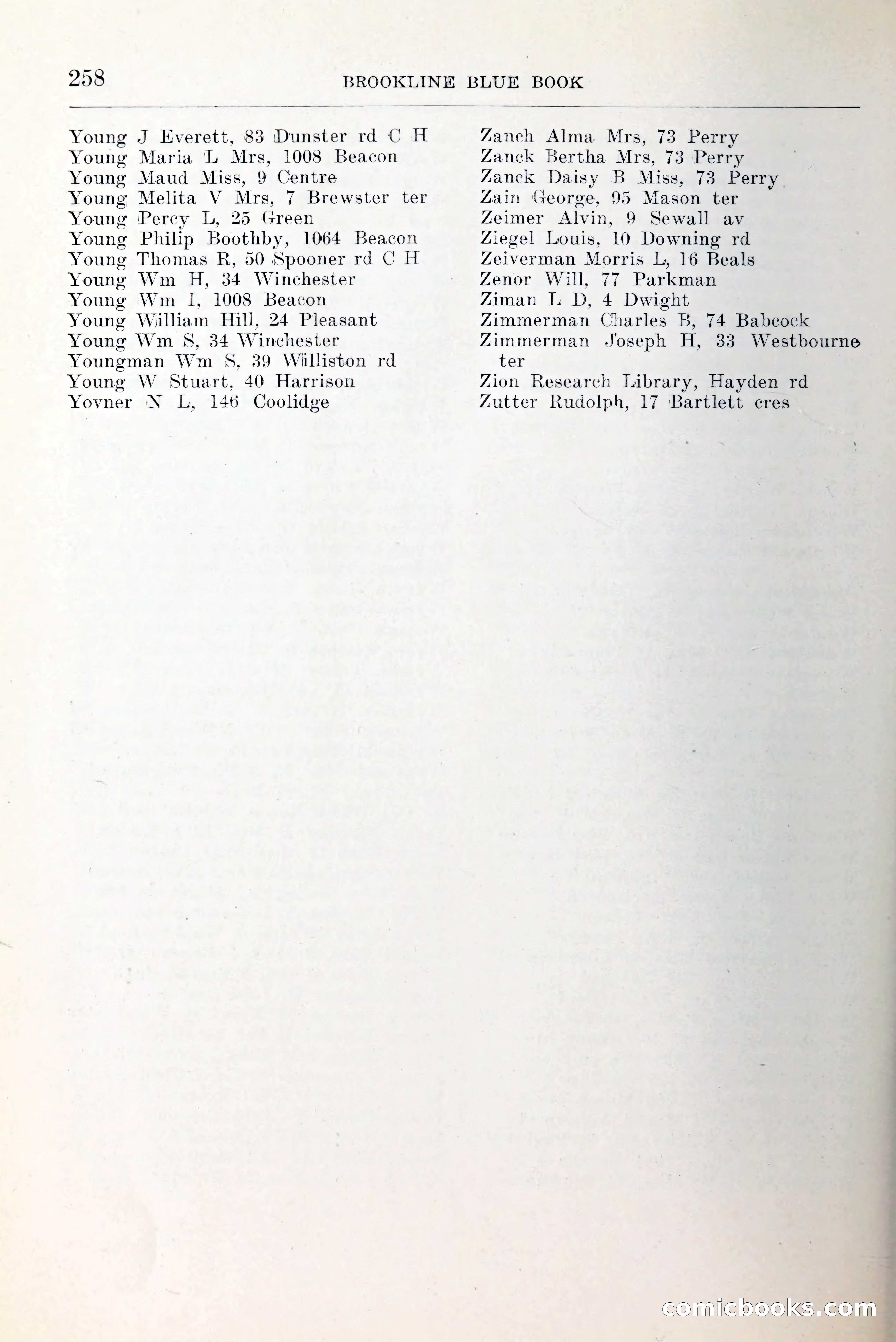 Blue Book of Brookline and Longwood — page 305 of 349