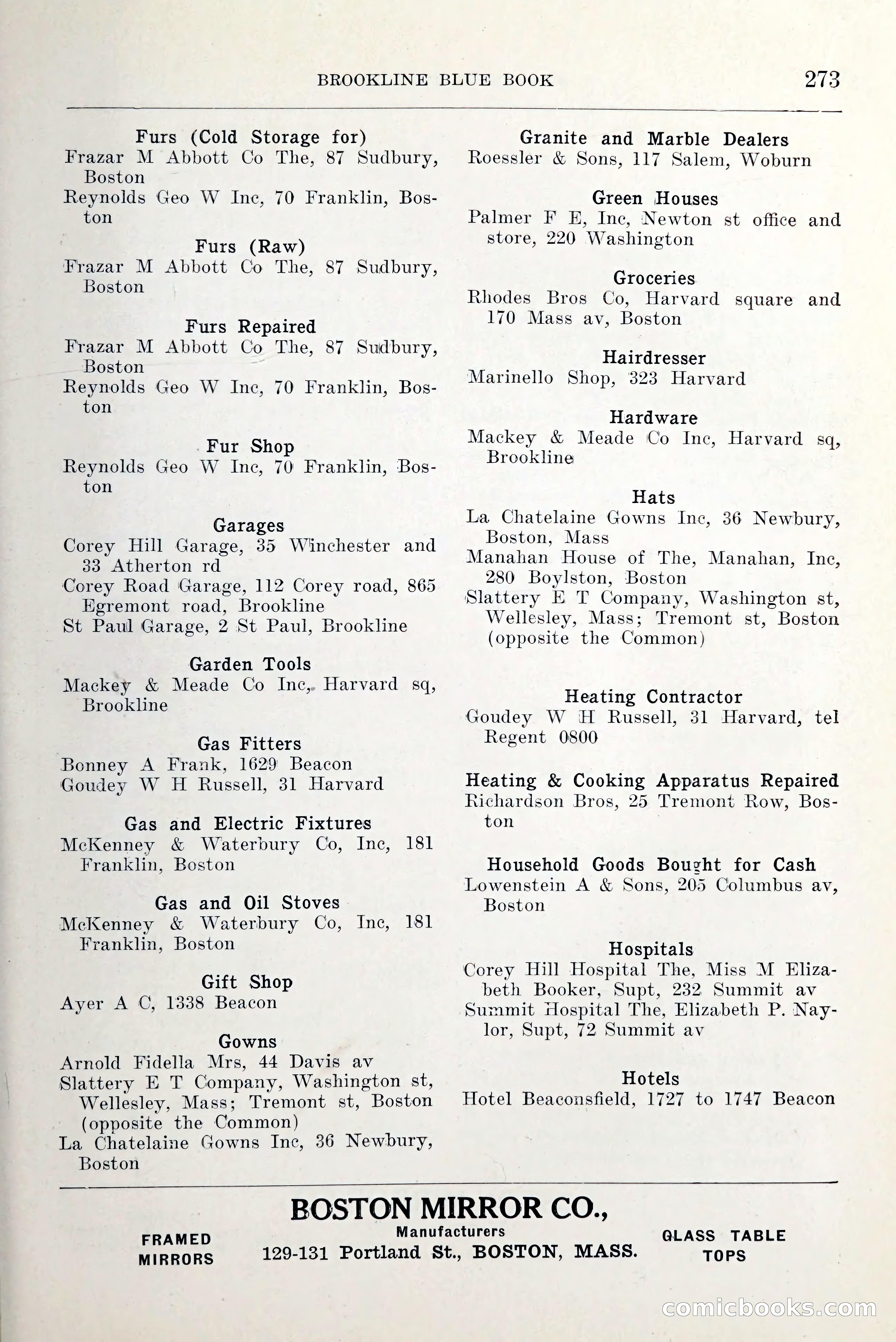 Blue Book of Brookline and Longwood — page 320 of 349