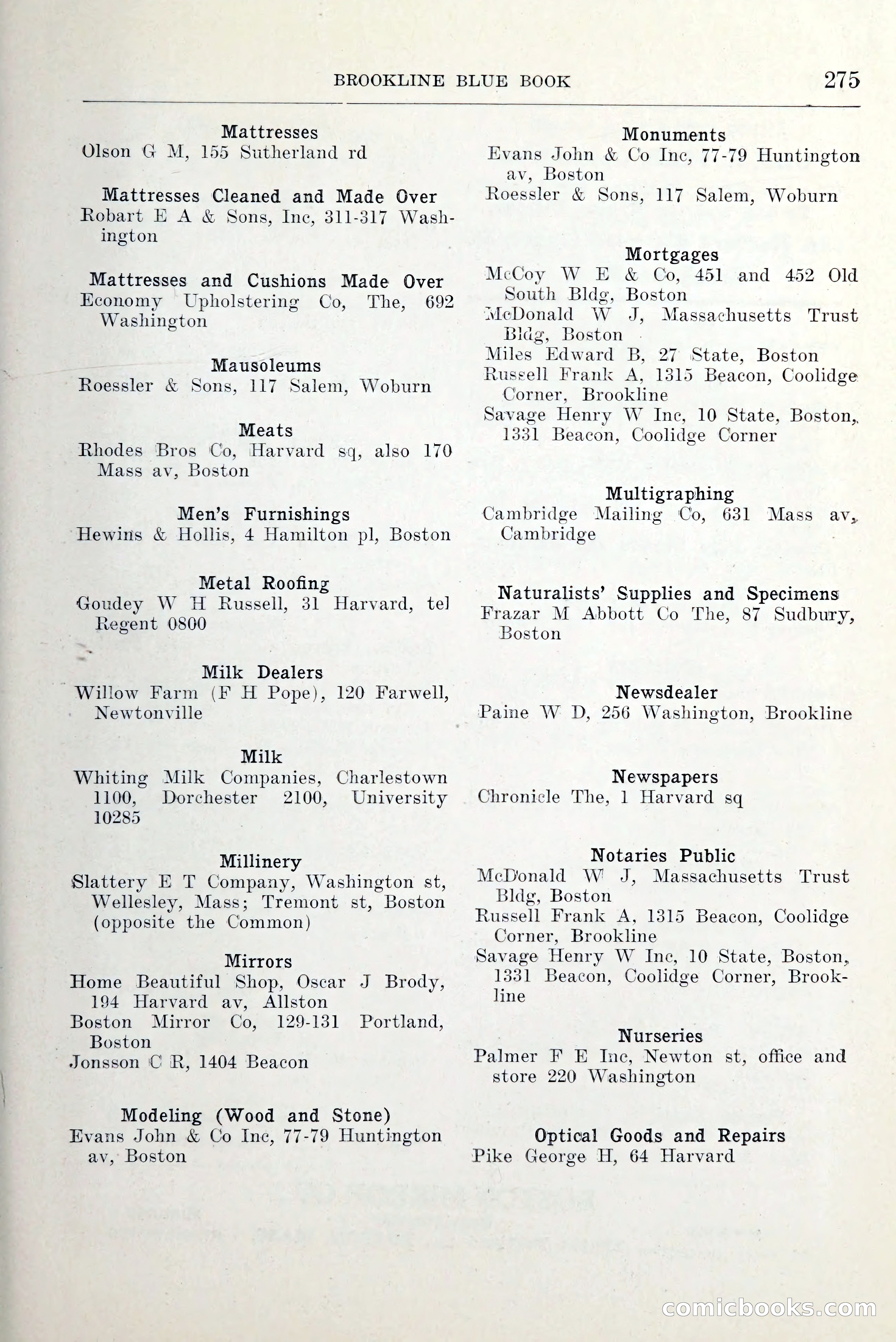 Blue Book of Brookline and Longwood — page 322 of 349