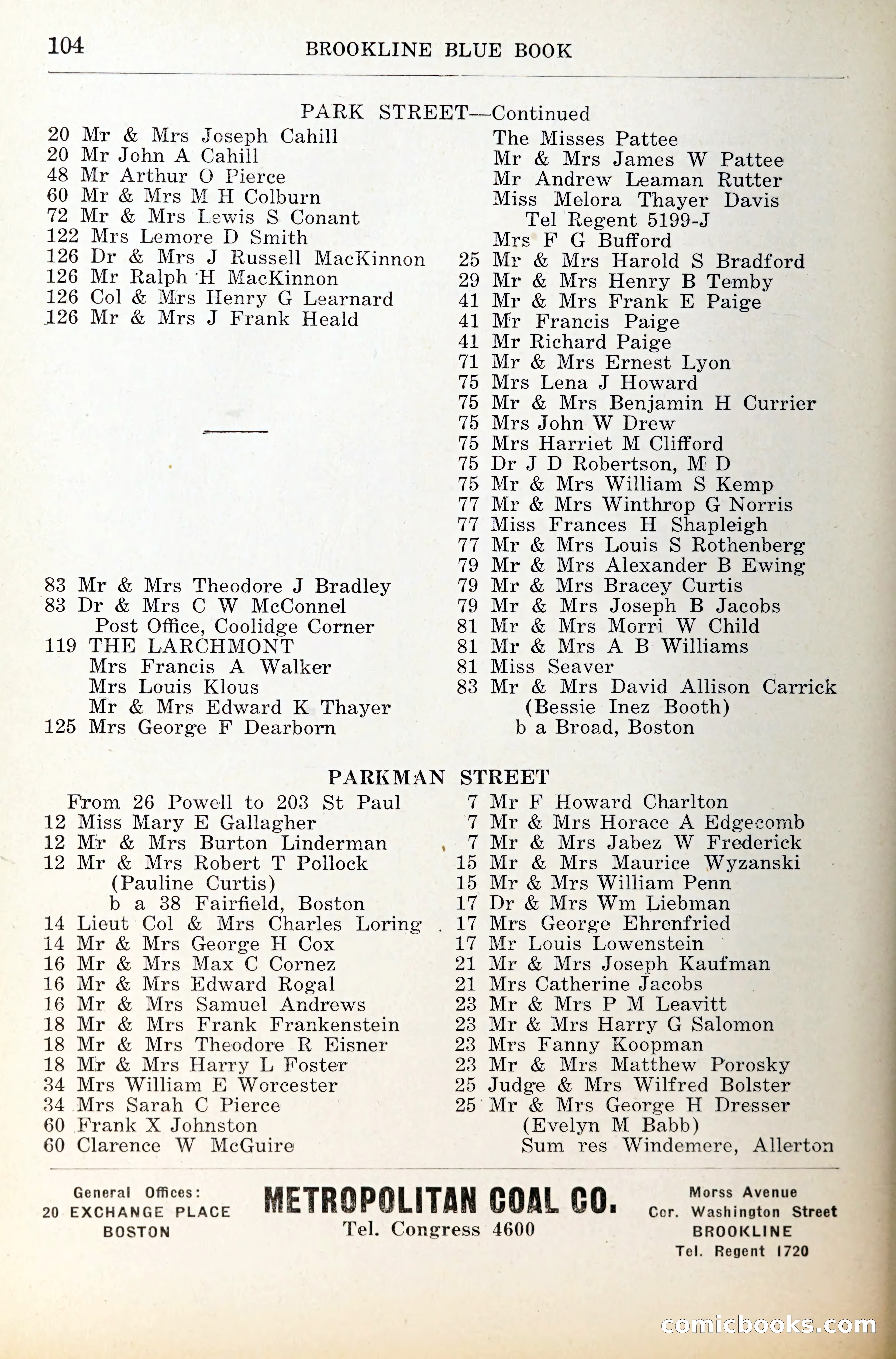 Blue Book of Brookline — page 143 of 341