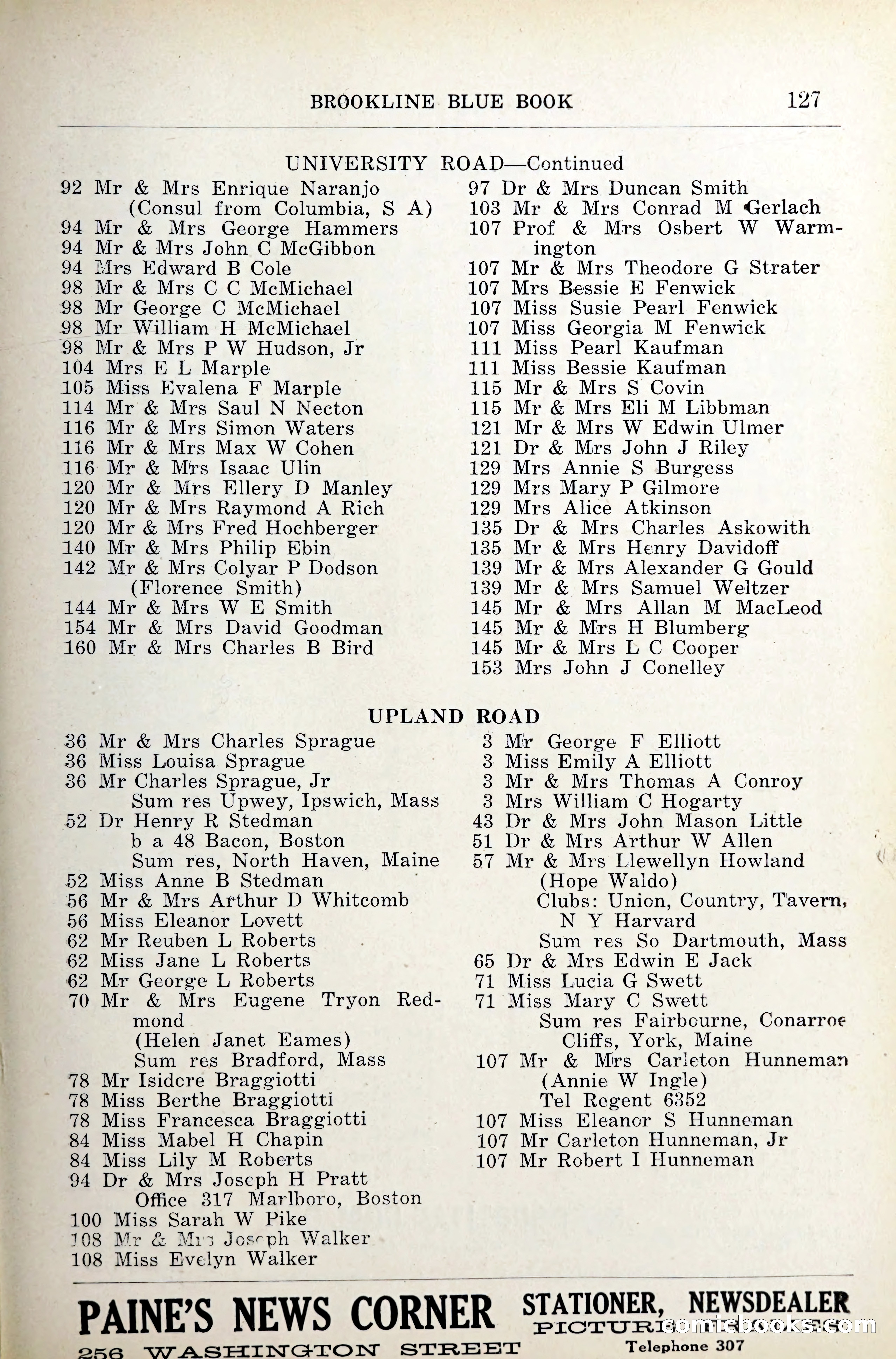 Blue Book of Brookline — page 168 of 341