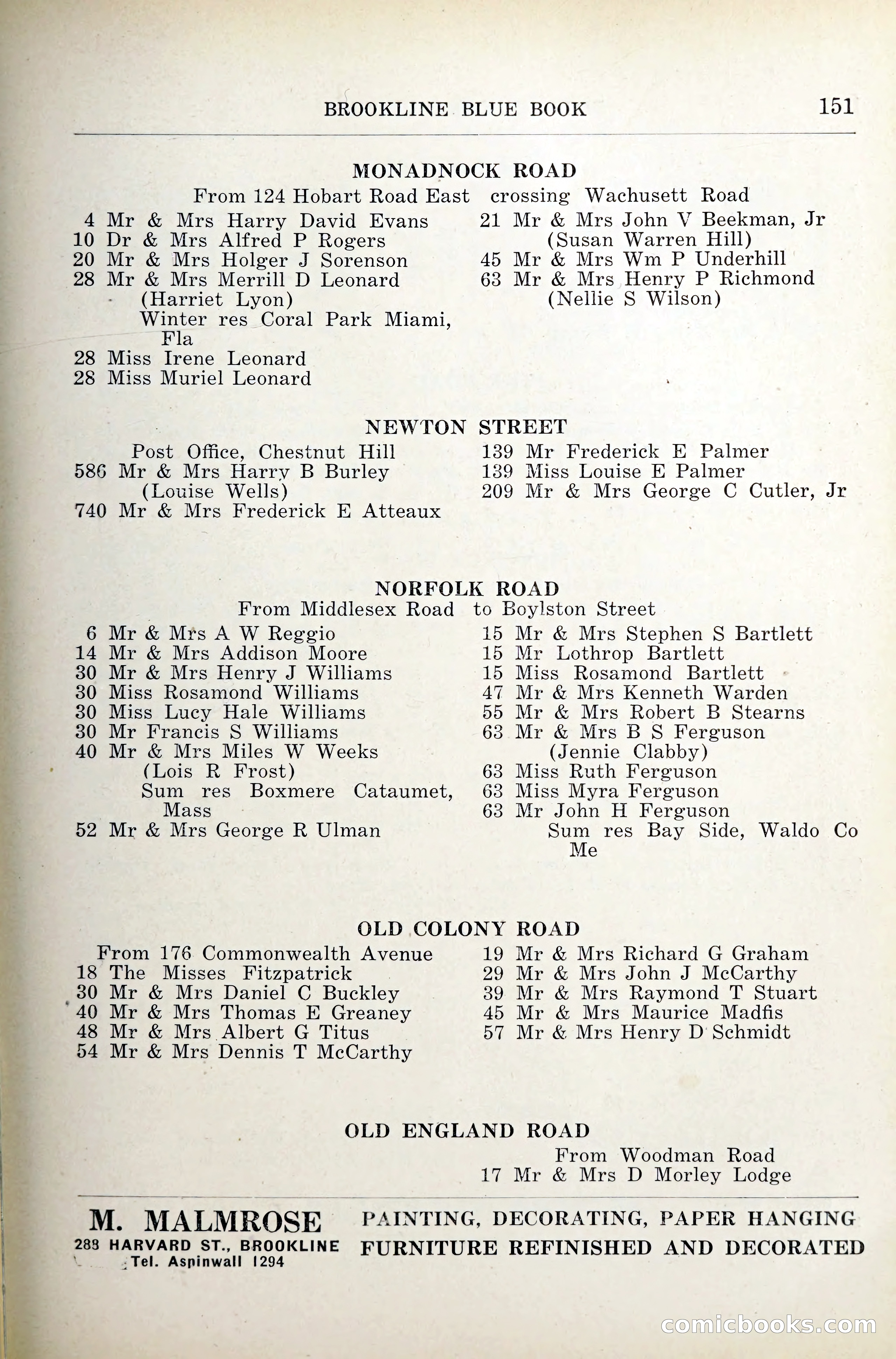 Blue Book of Brookline — page 192 of 341
