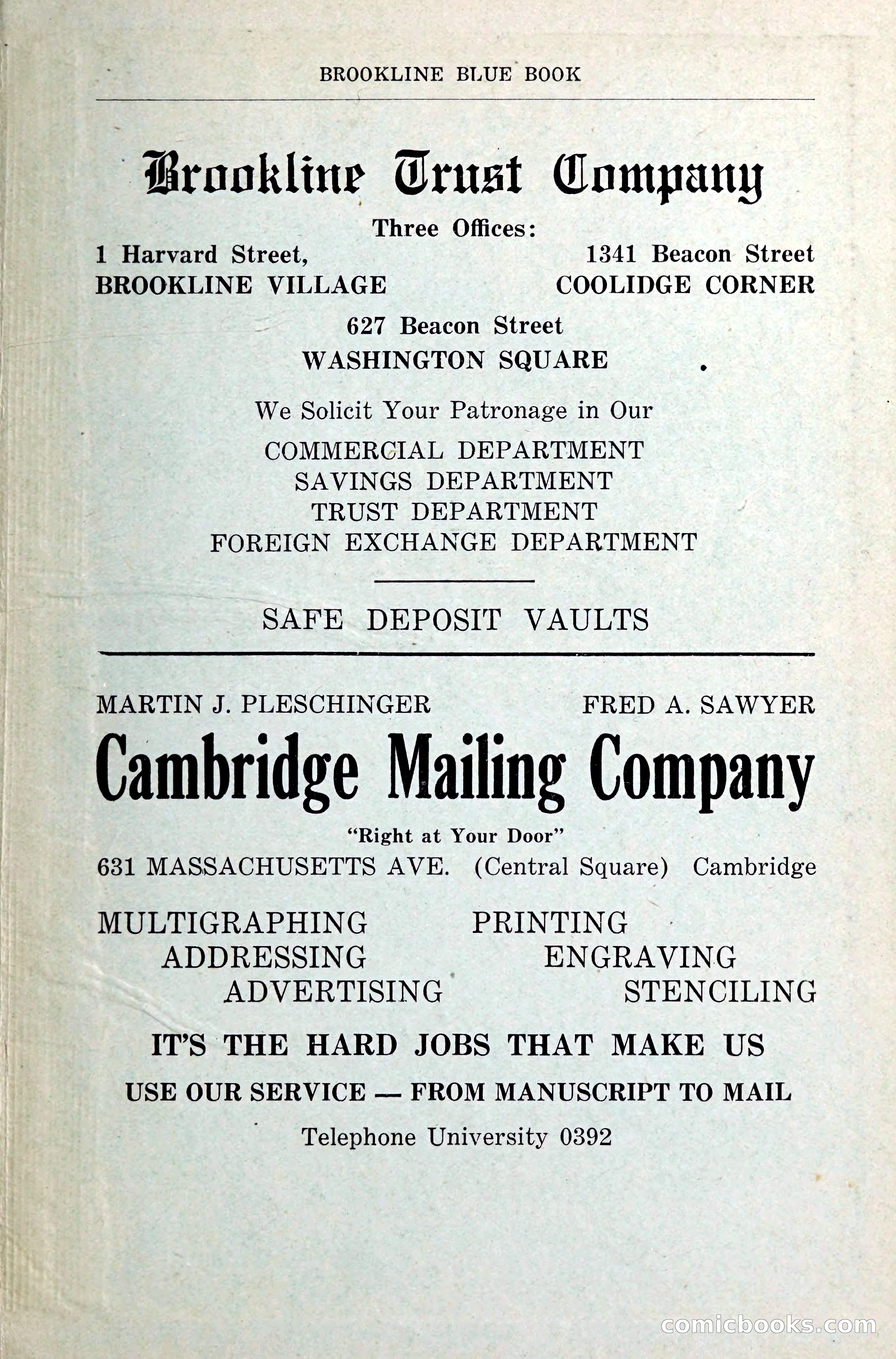 Blue Book of Brookline — page 340 of 341