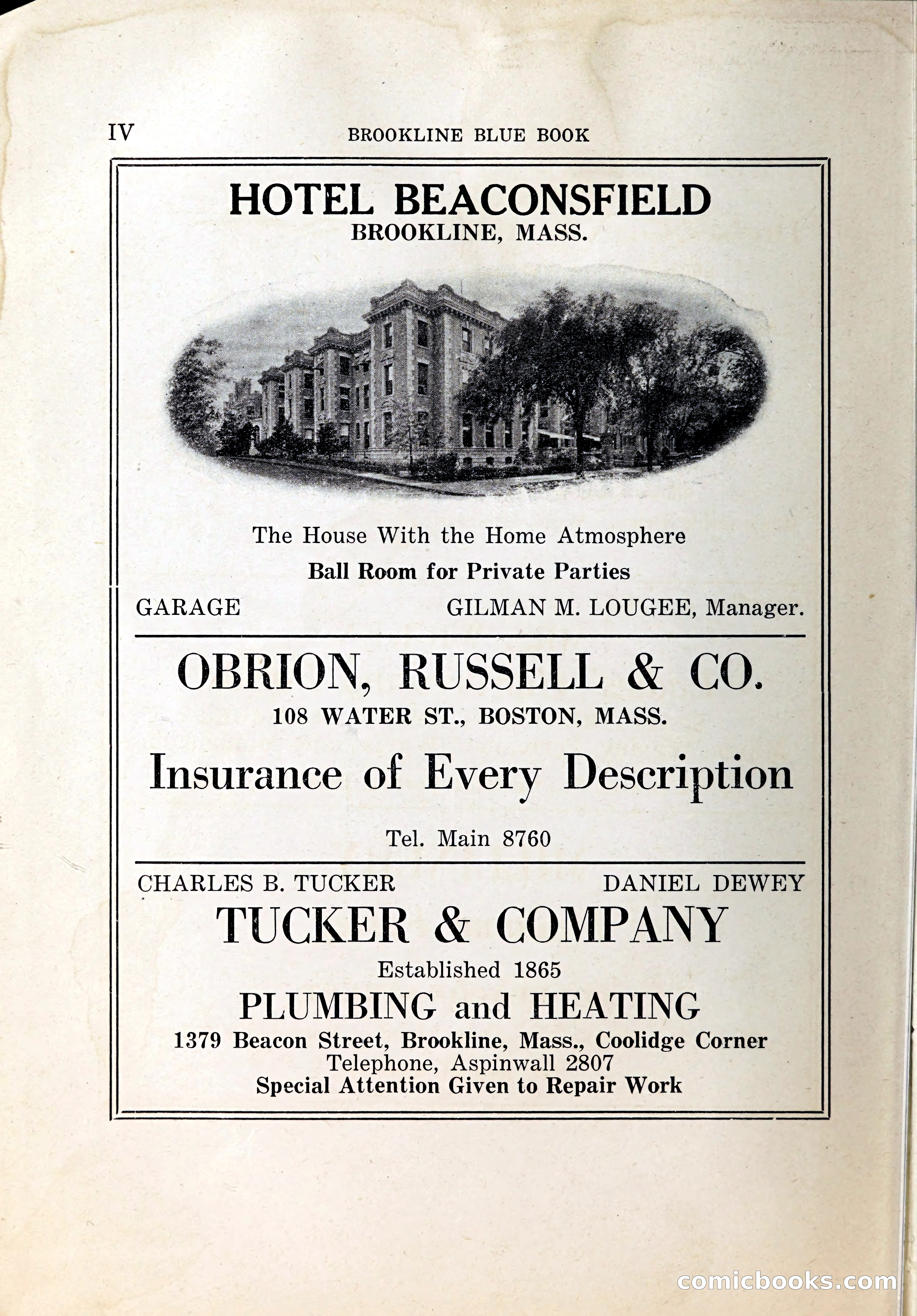 Blue Book of Brookline, 1926 — page 5 of 327