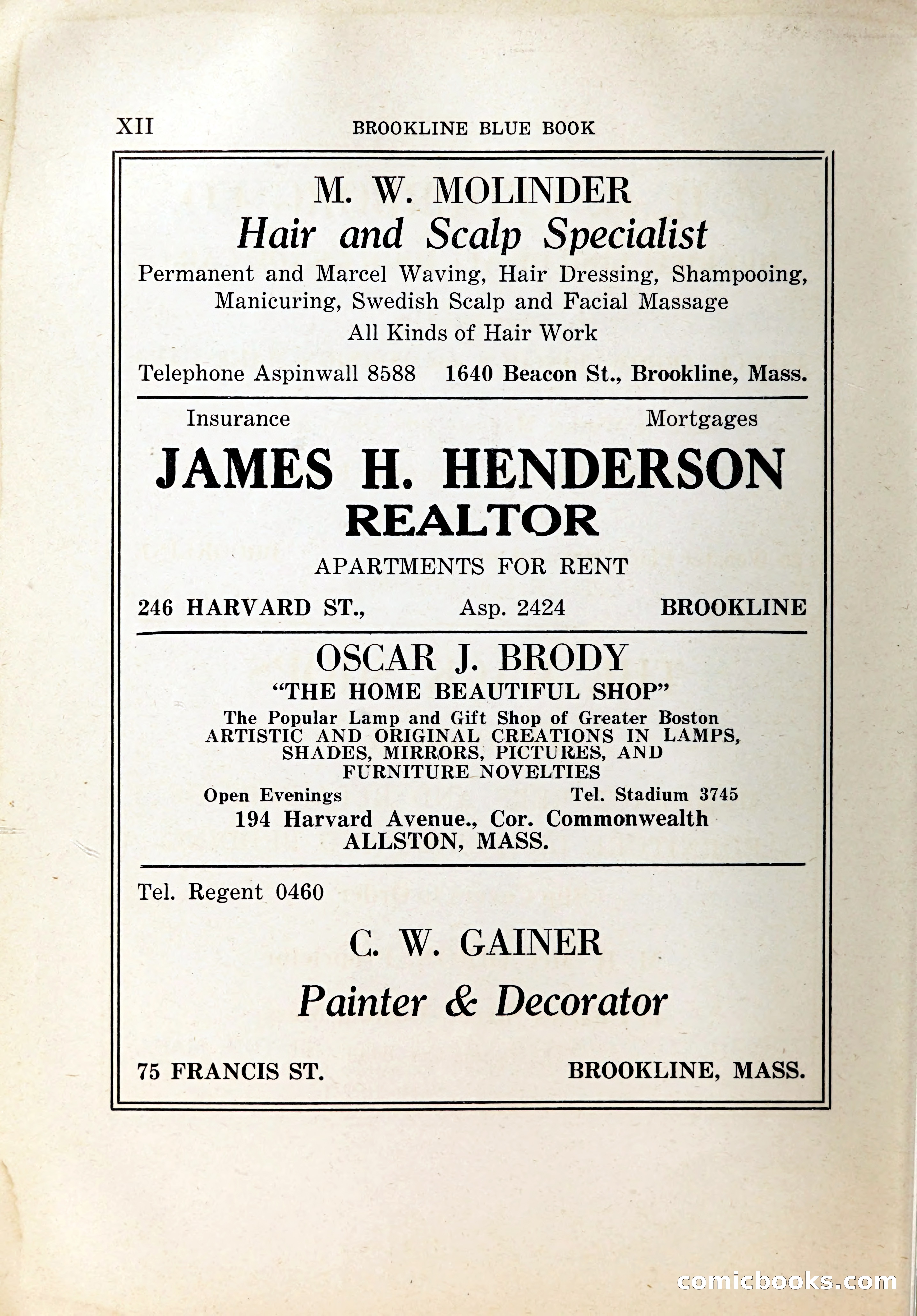 Blue Book of Brookline, 1926 — page 13 of 327