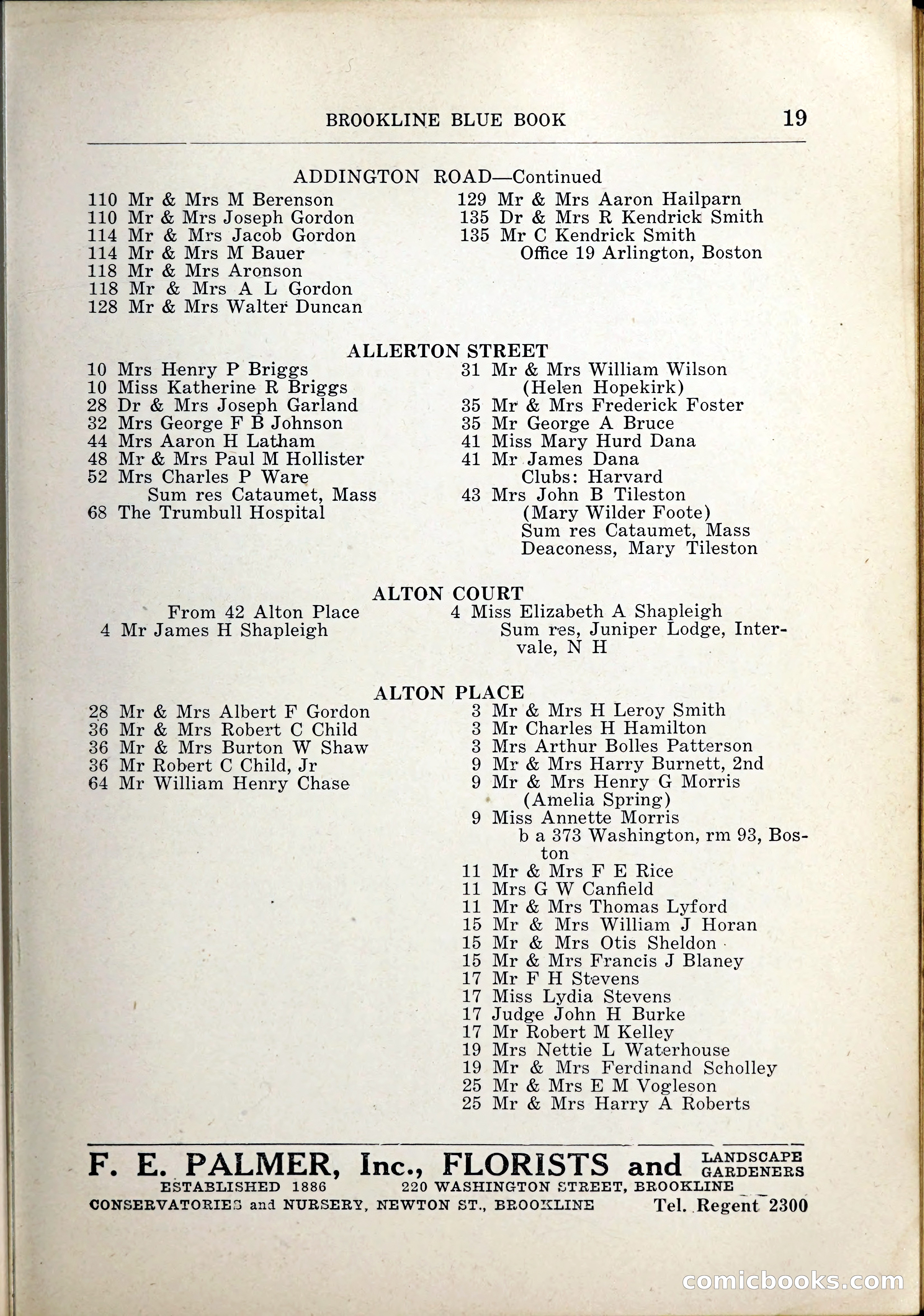Blue Book of Brookline, 1926 — page 40 of 327