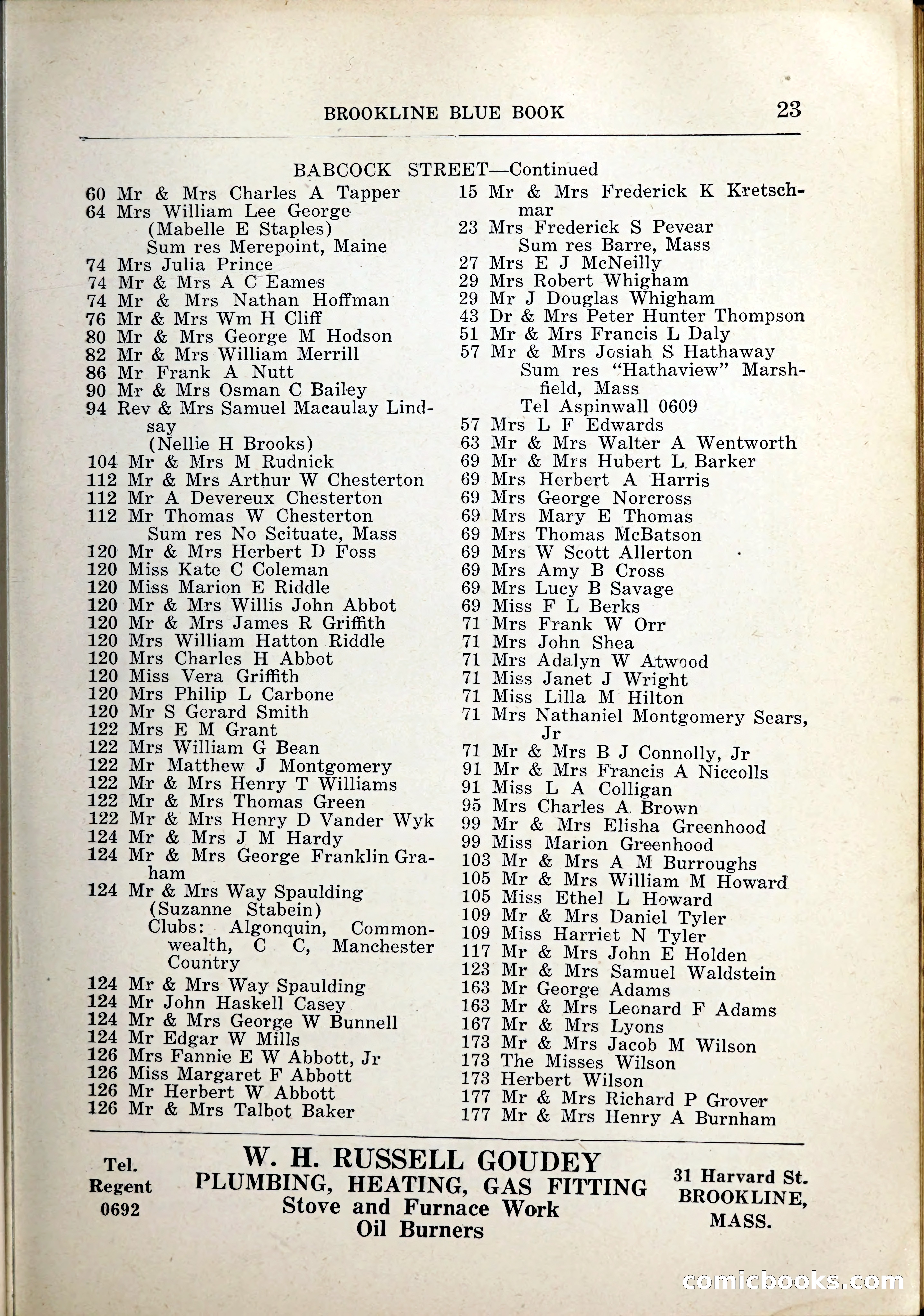 Blue Book of Brookline, 1926 — page 44 of 327