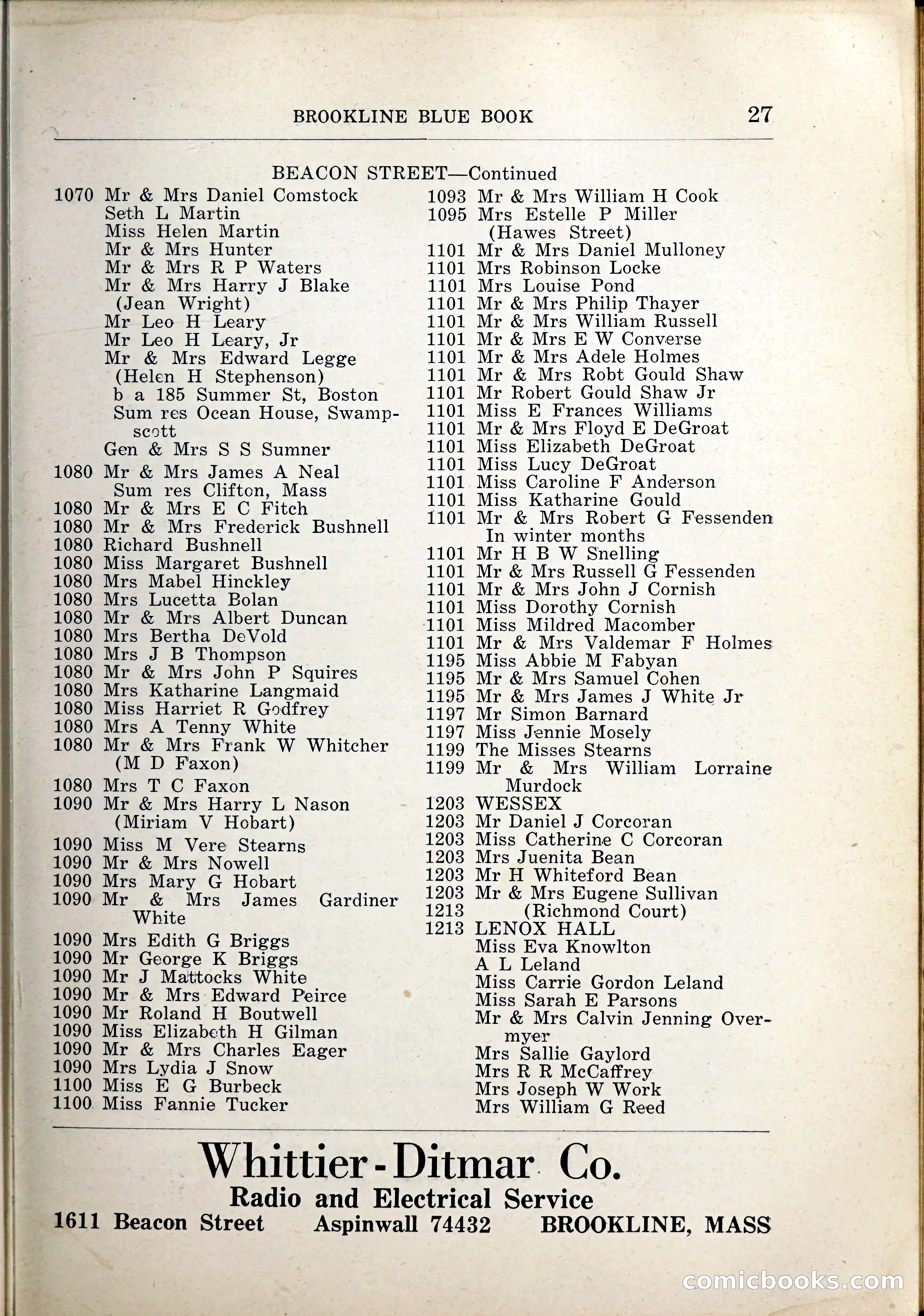 Blue Book of Brookline, 1926 — page 50 of 327