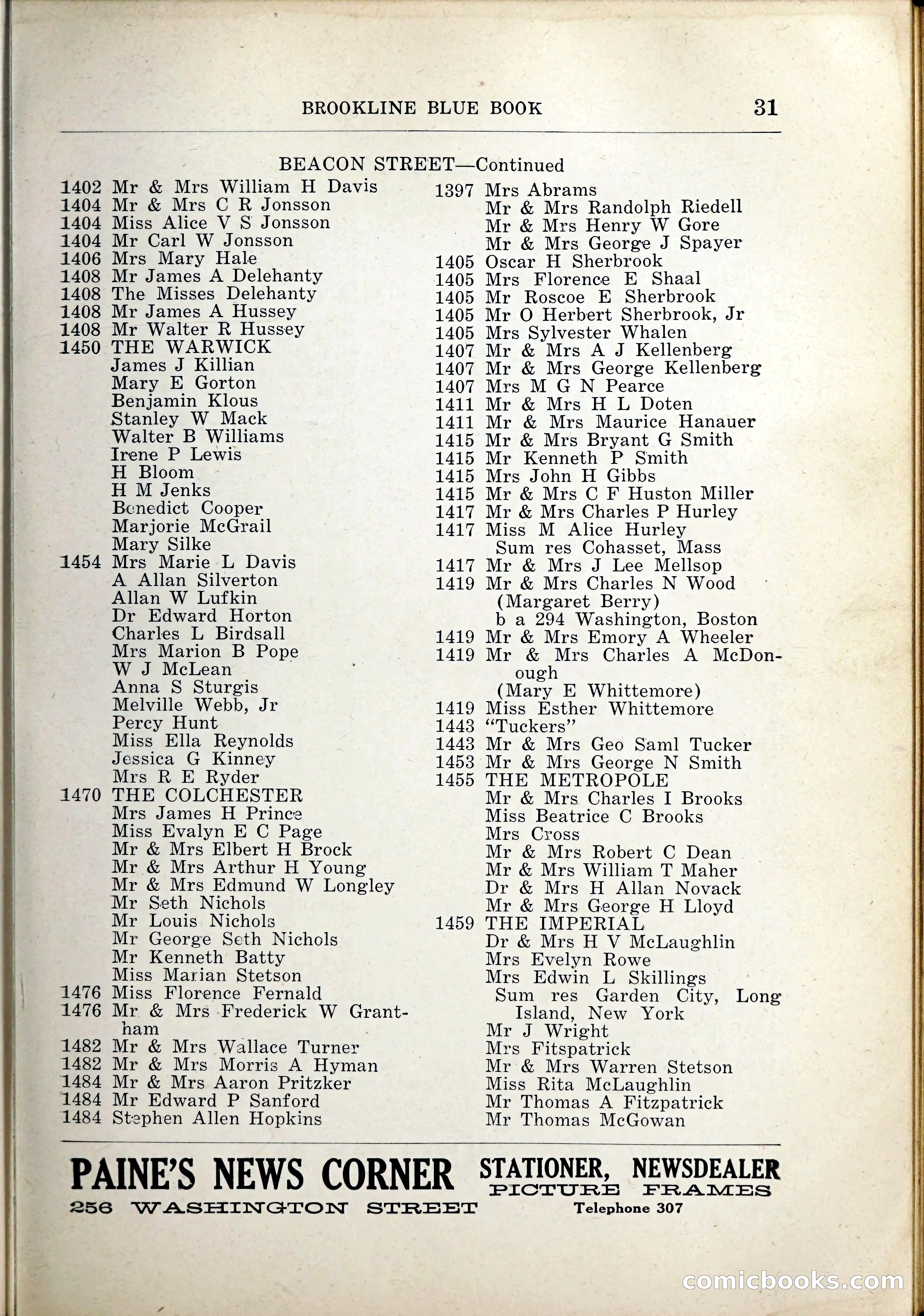 Blue Book of Brookline, 1926 — page 56 of 327