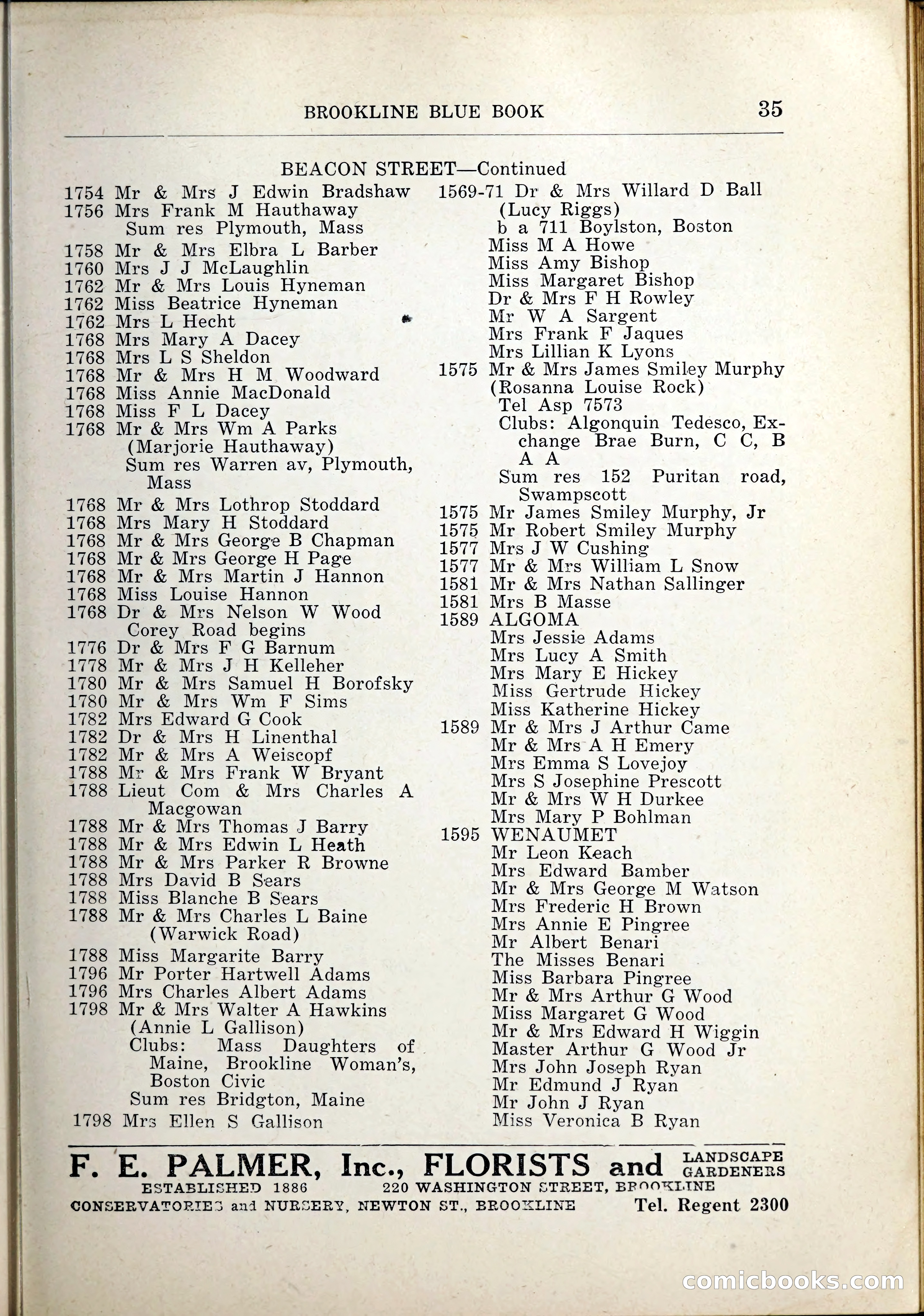 Blue Book of Brookline, 1926 — page 62 of 327