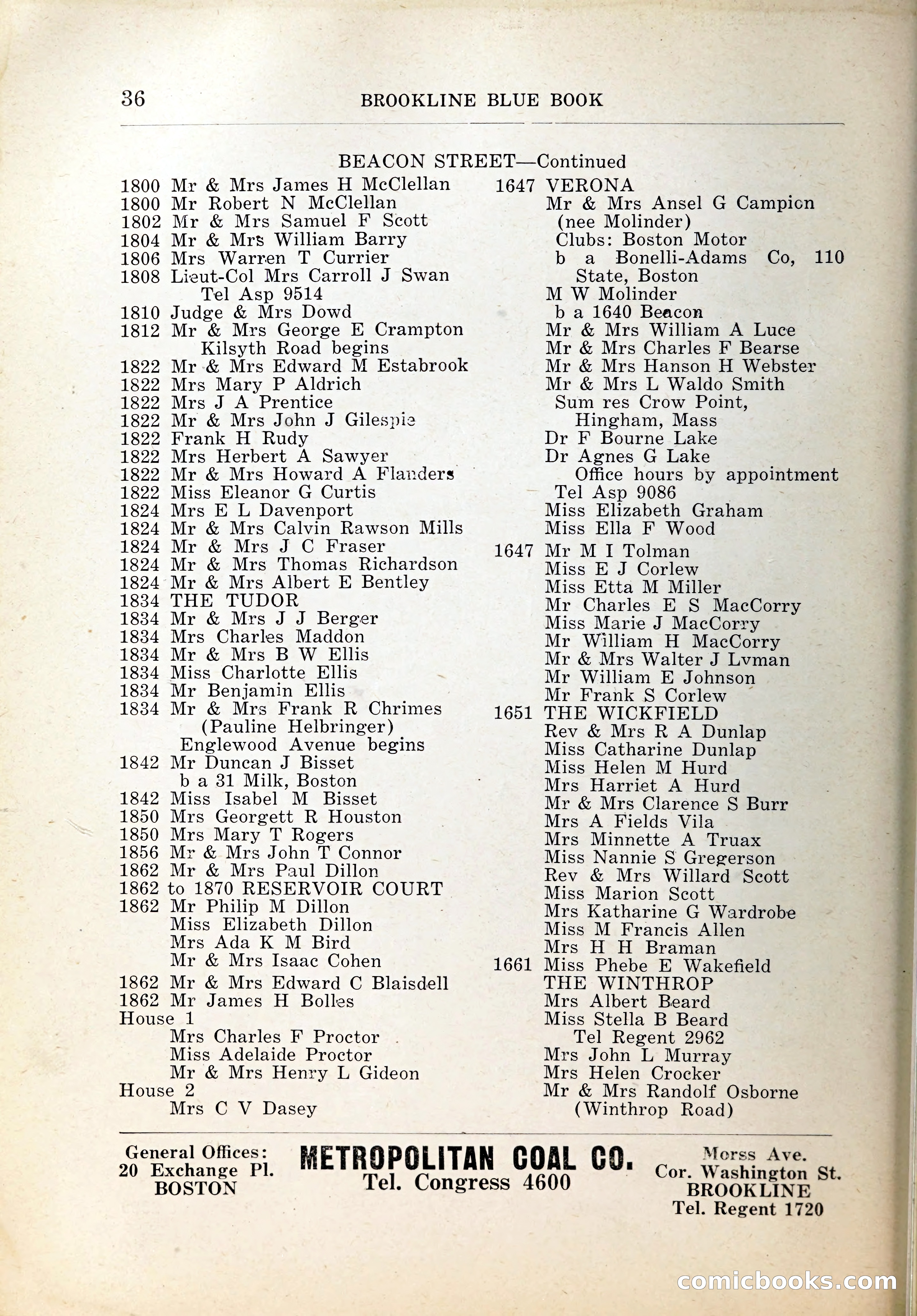 Blue Book of Brookline, 1926 — page 63 of 327