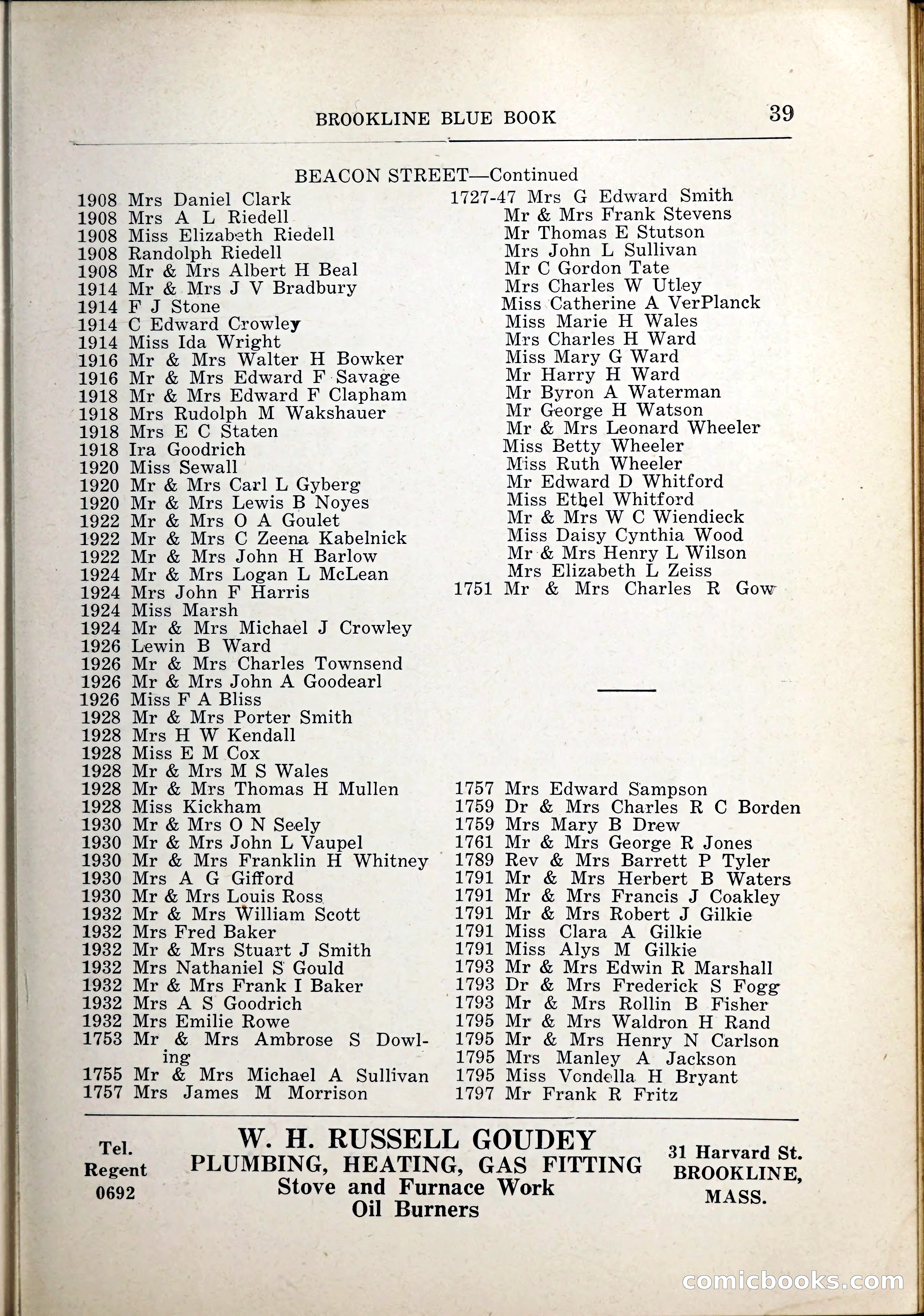 Blue Book of Brookline, 1926 — page 66 of 327