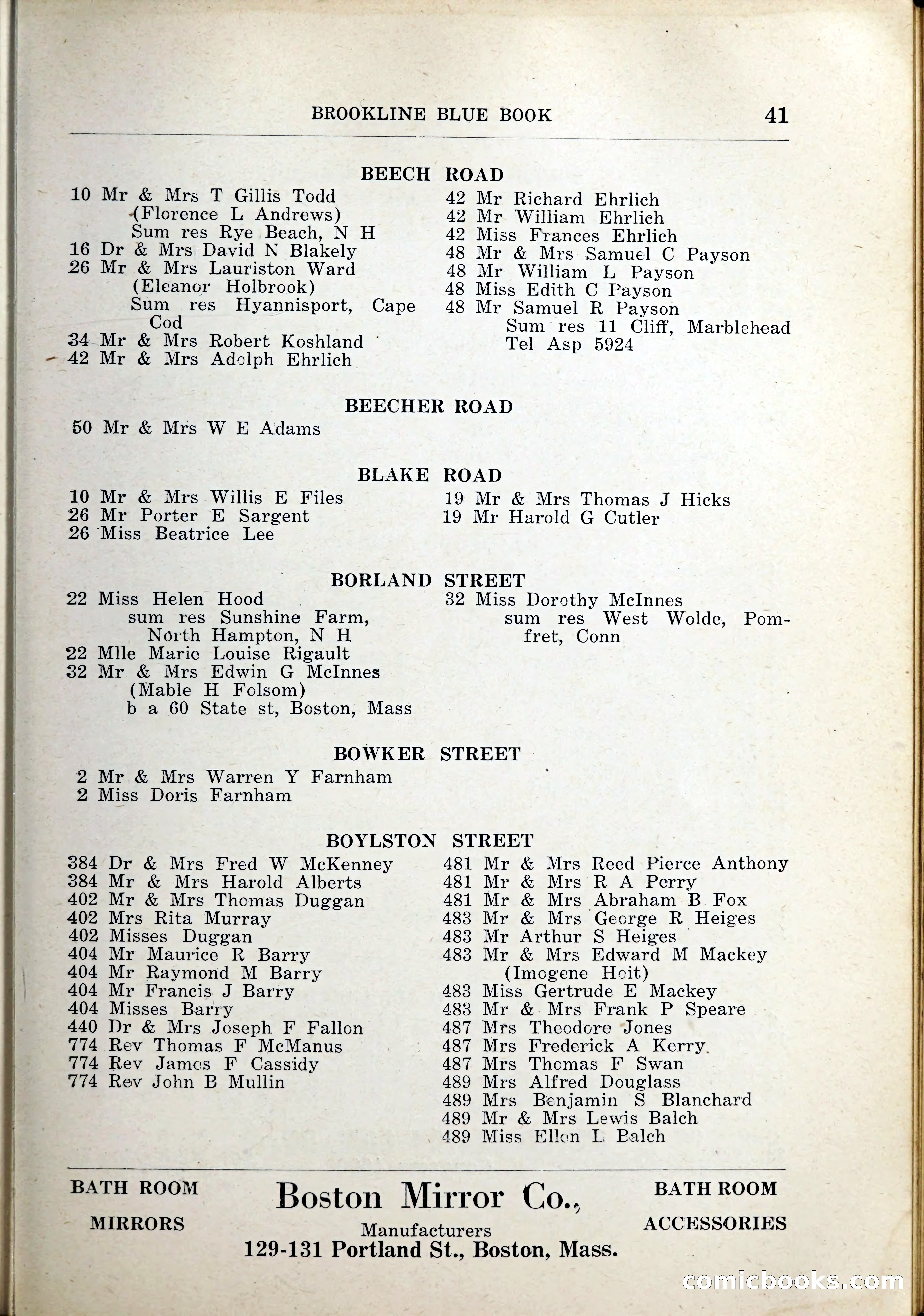 Blue Book of Brookline, 1926 — page 68 of 327