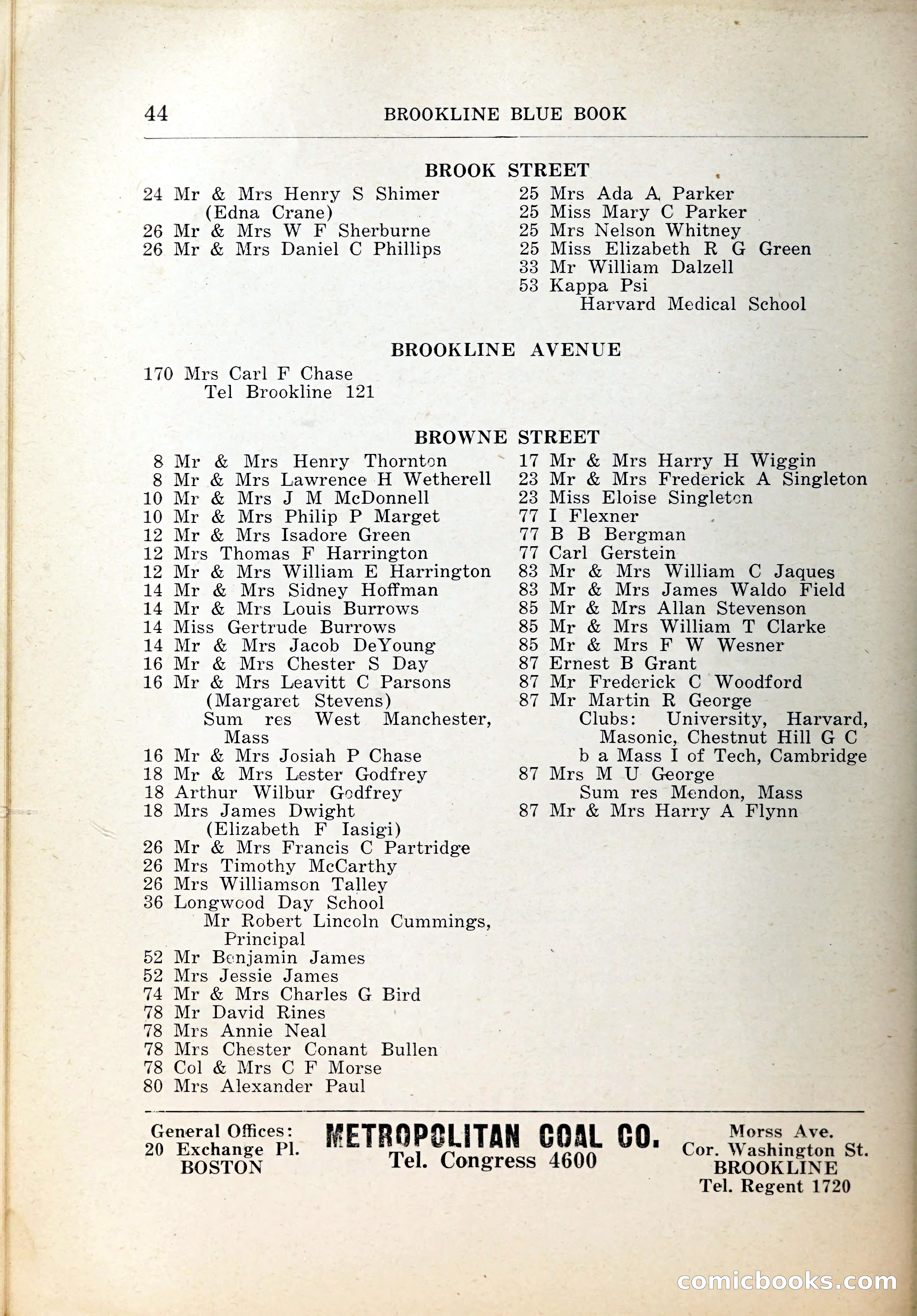 Blue Book of Brookline, 1926 — page 71 of 327