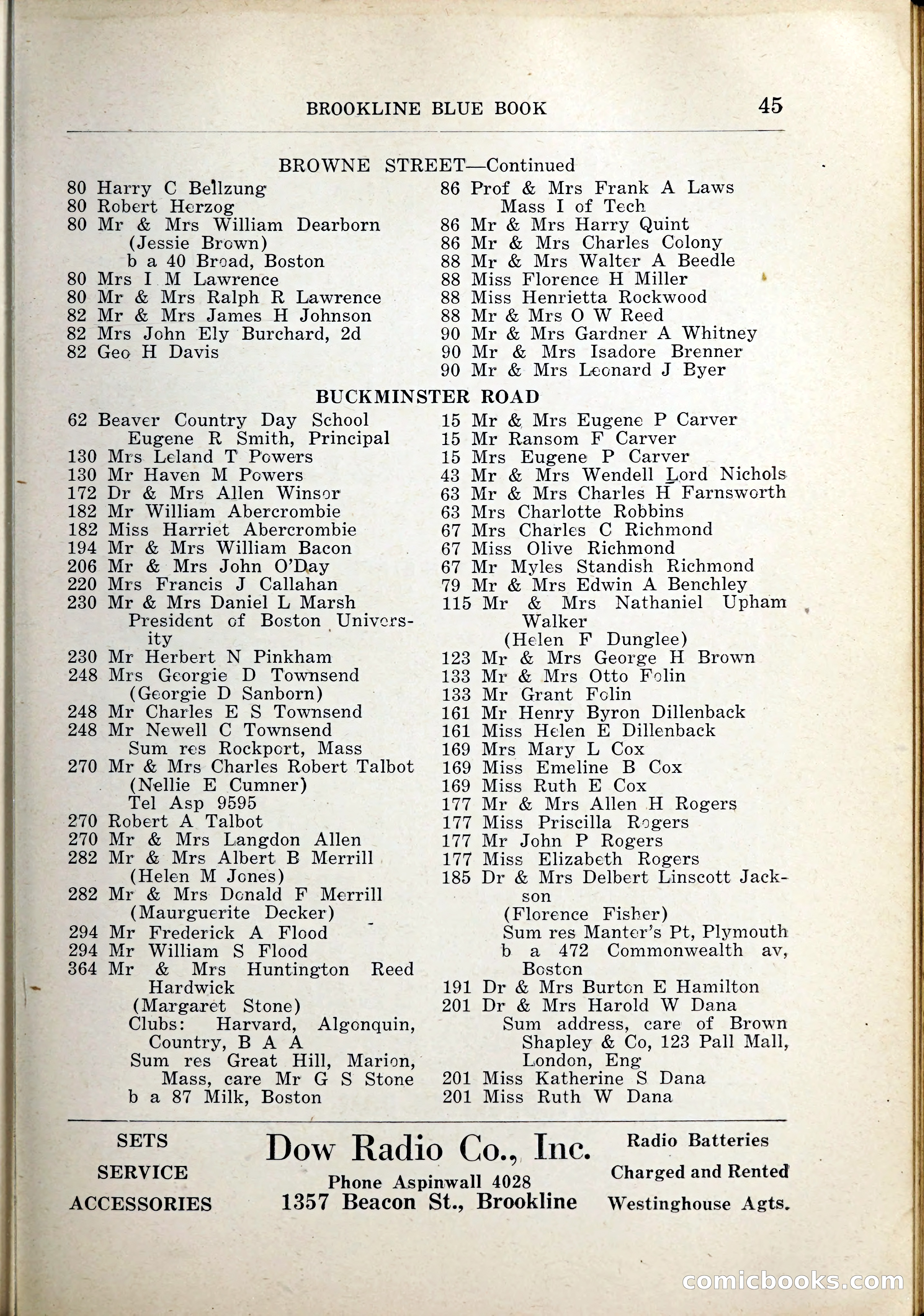 Blue Book of Brookline, 1926 — page 72 of 327