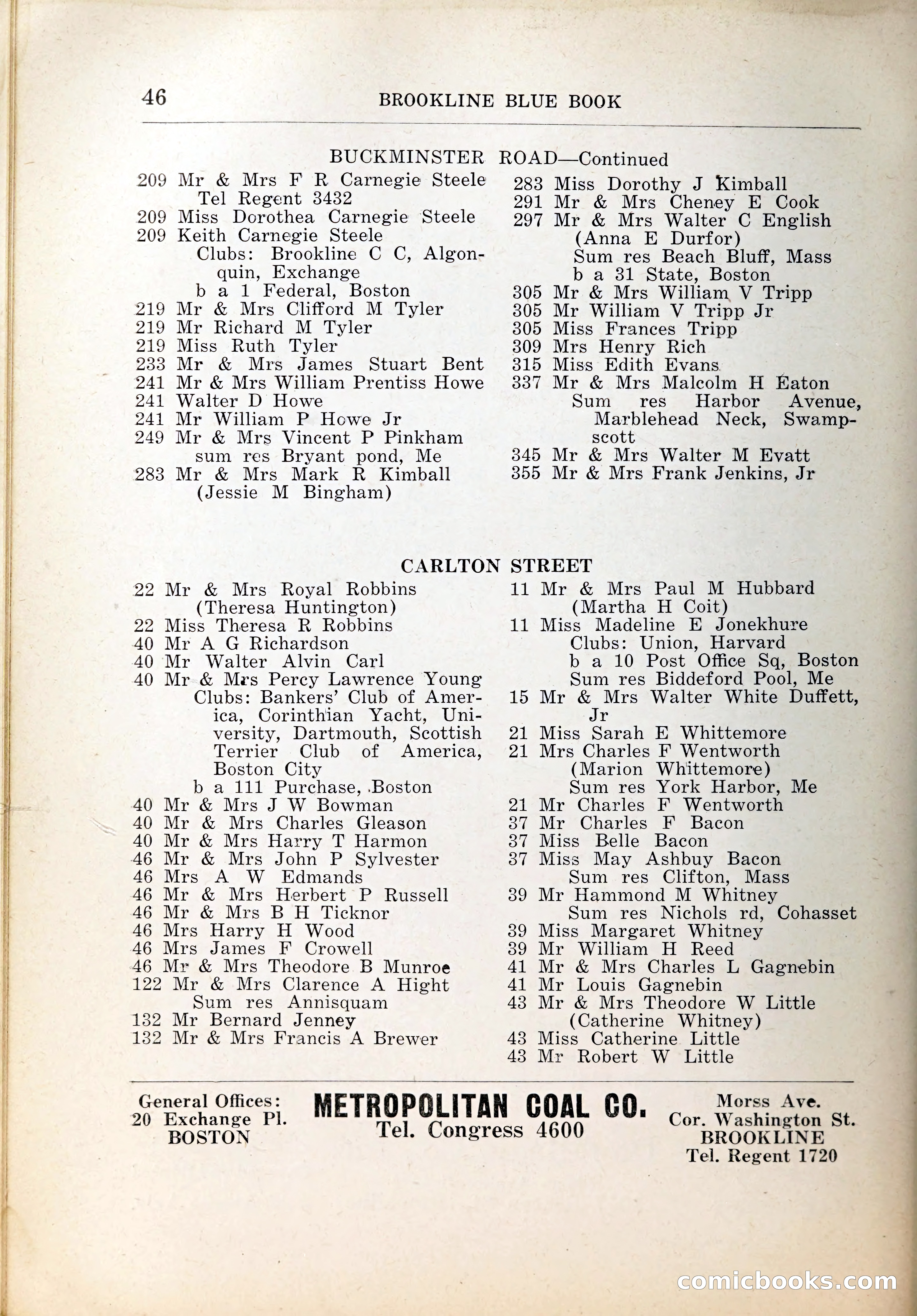 Blue Book of Brookline, 1926 — page 73 of 327