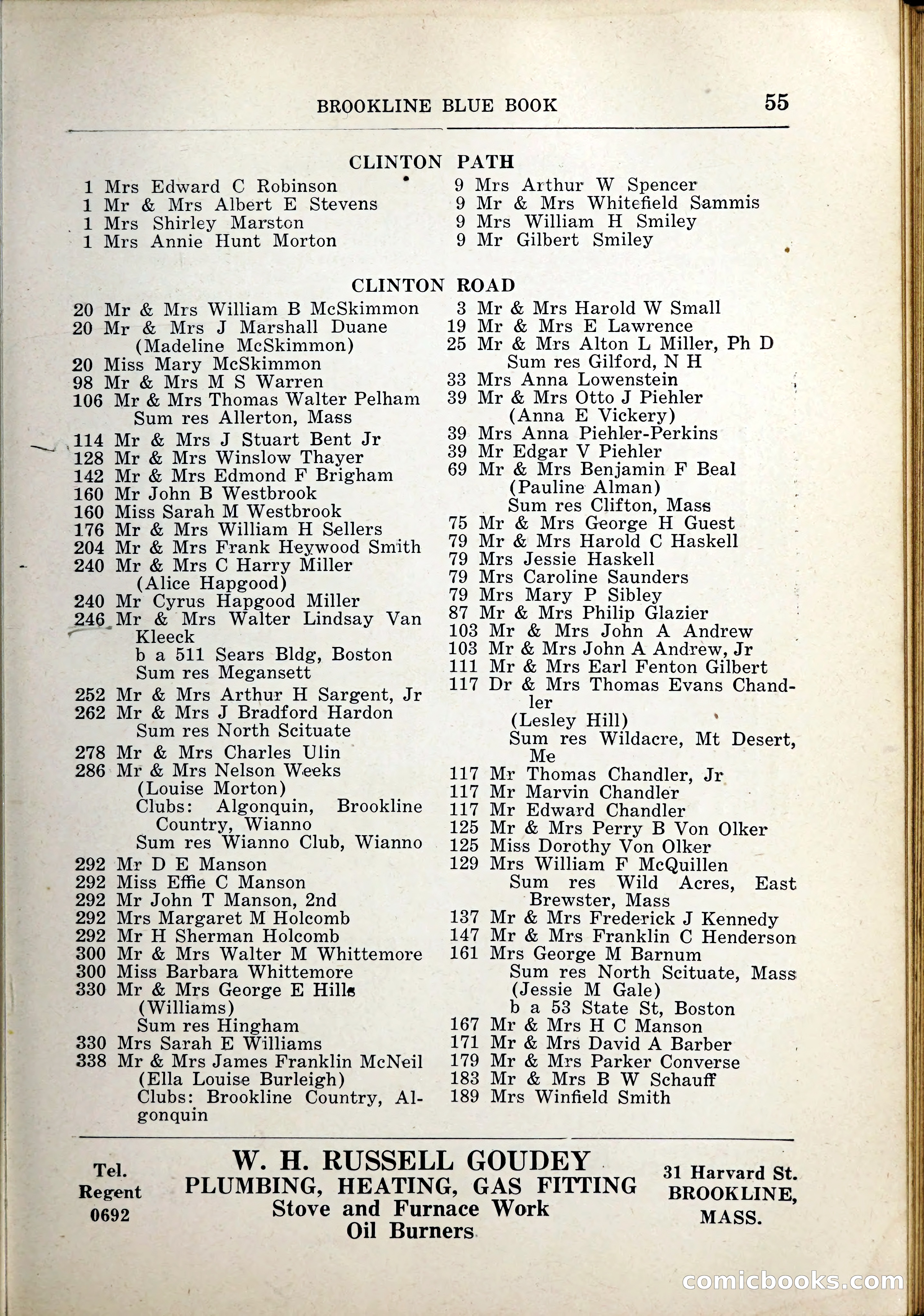 Blue Book of Brookline, 1926 — page 84 of 327