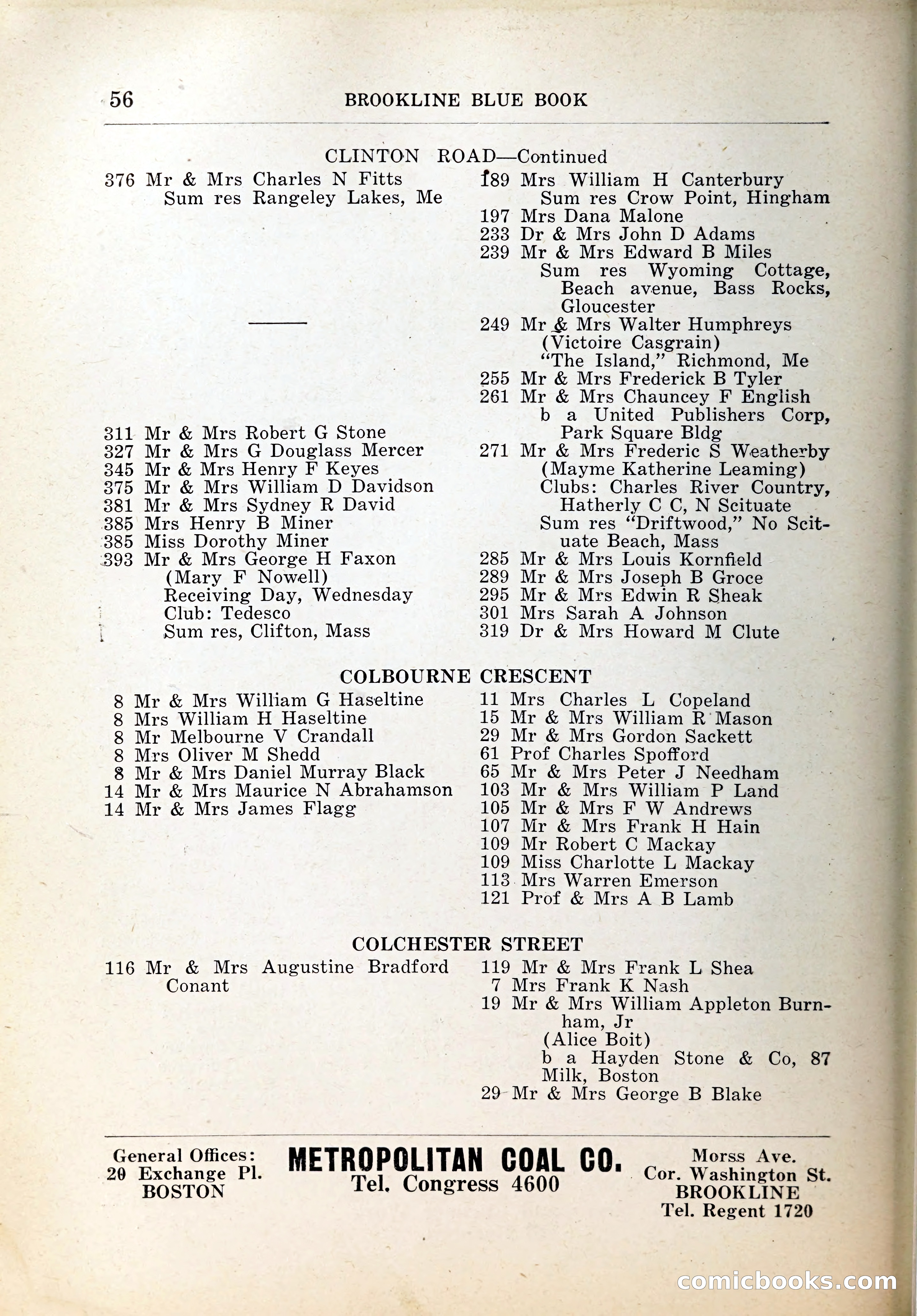 Blue Book of Brookline, 1926 — page 85 of 327