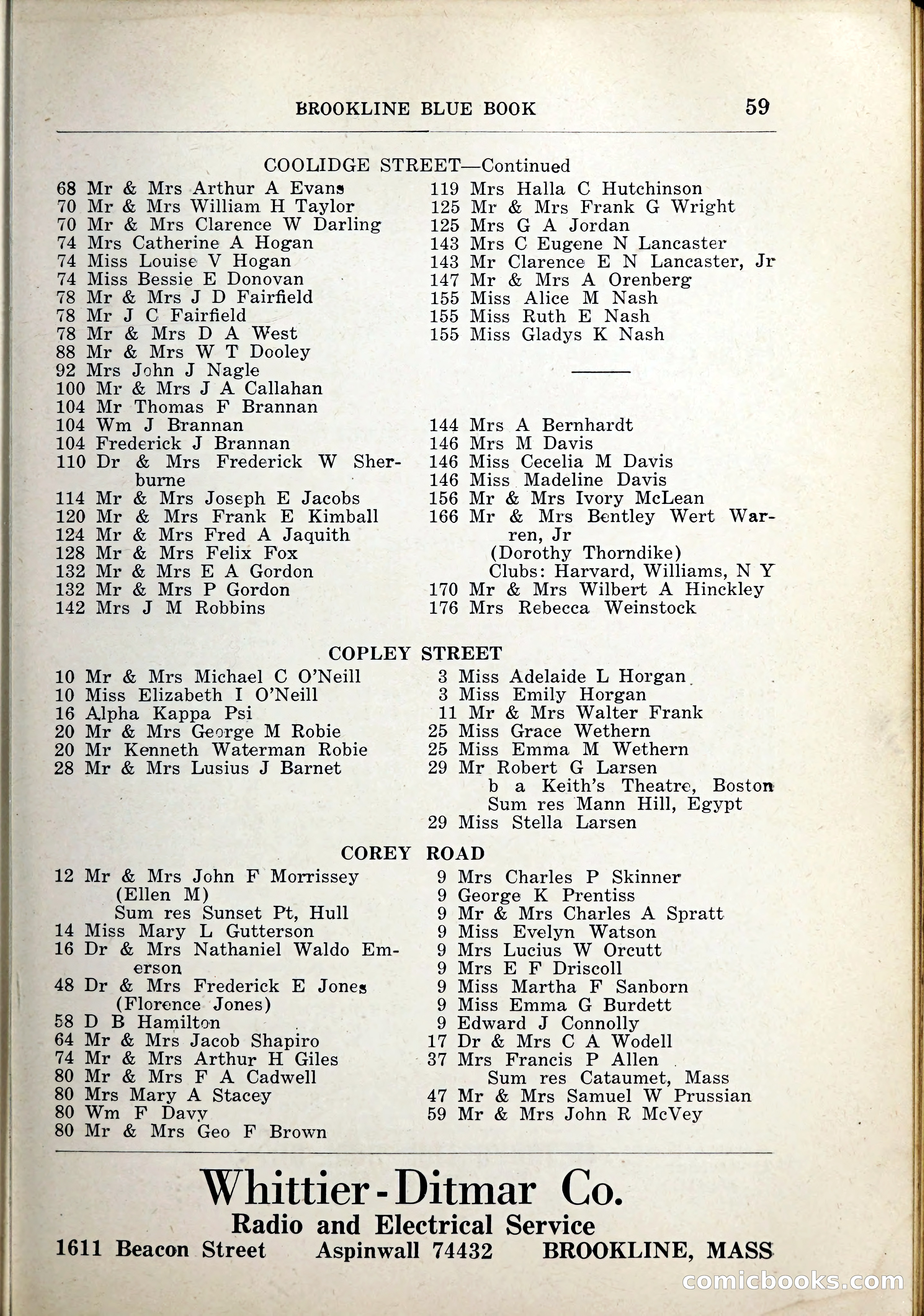 Blue Book of Brookline, 1926 — page 88 of 327