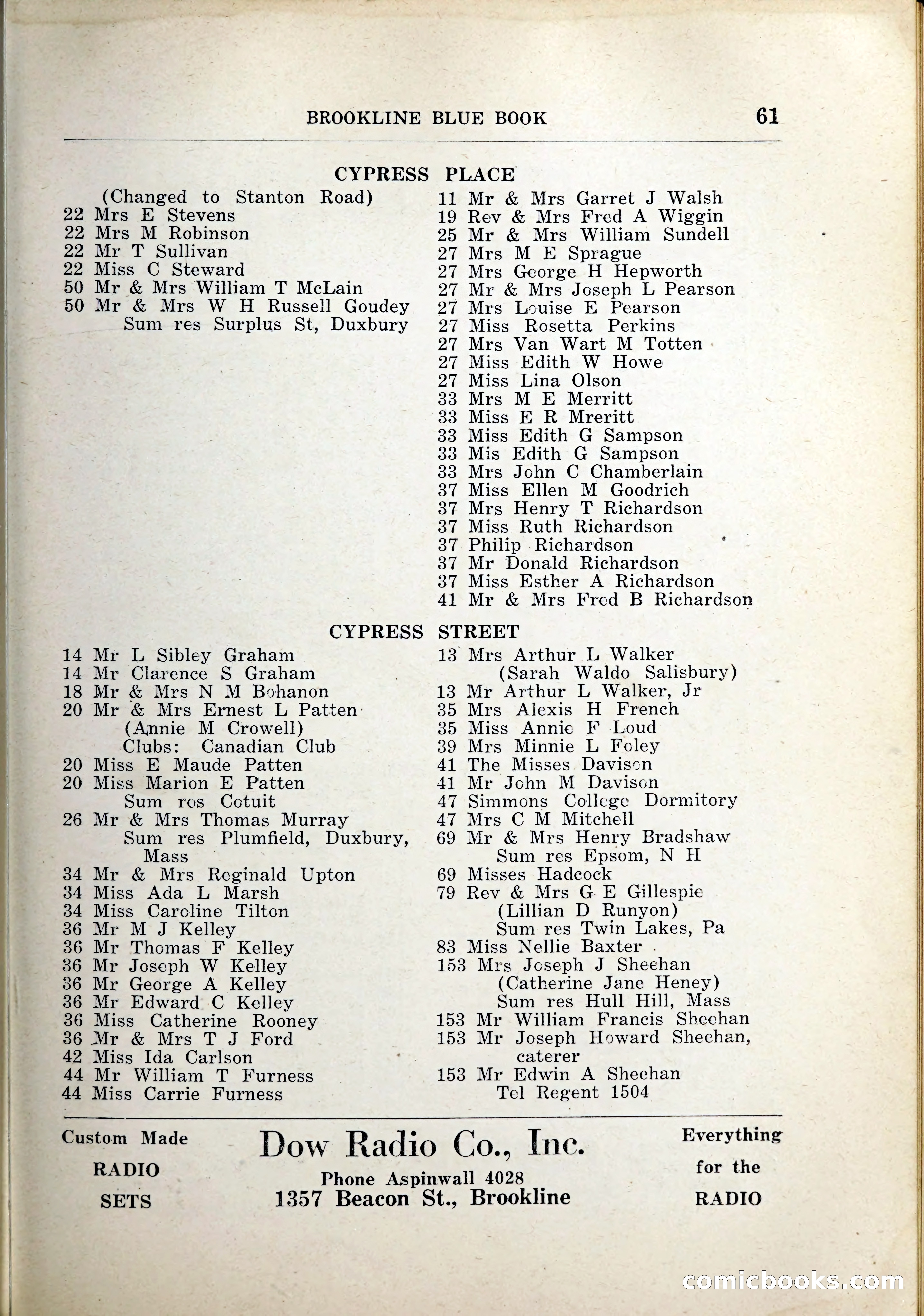Blue Book of Brookline, 1926 — page 90 of 327