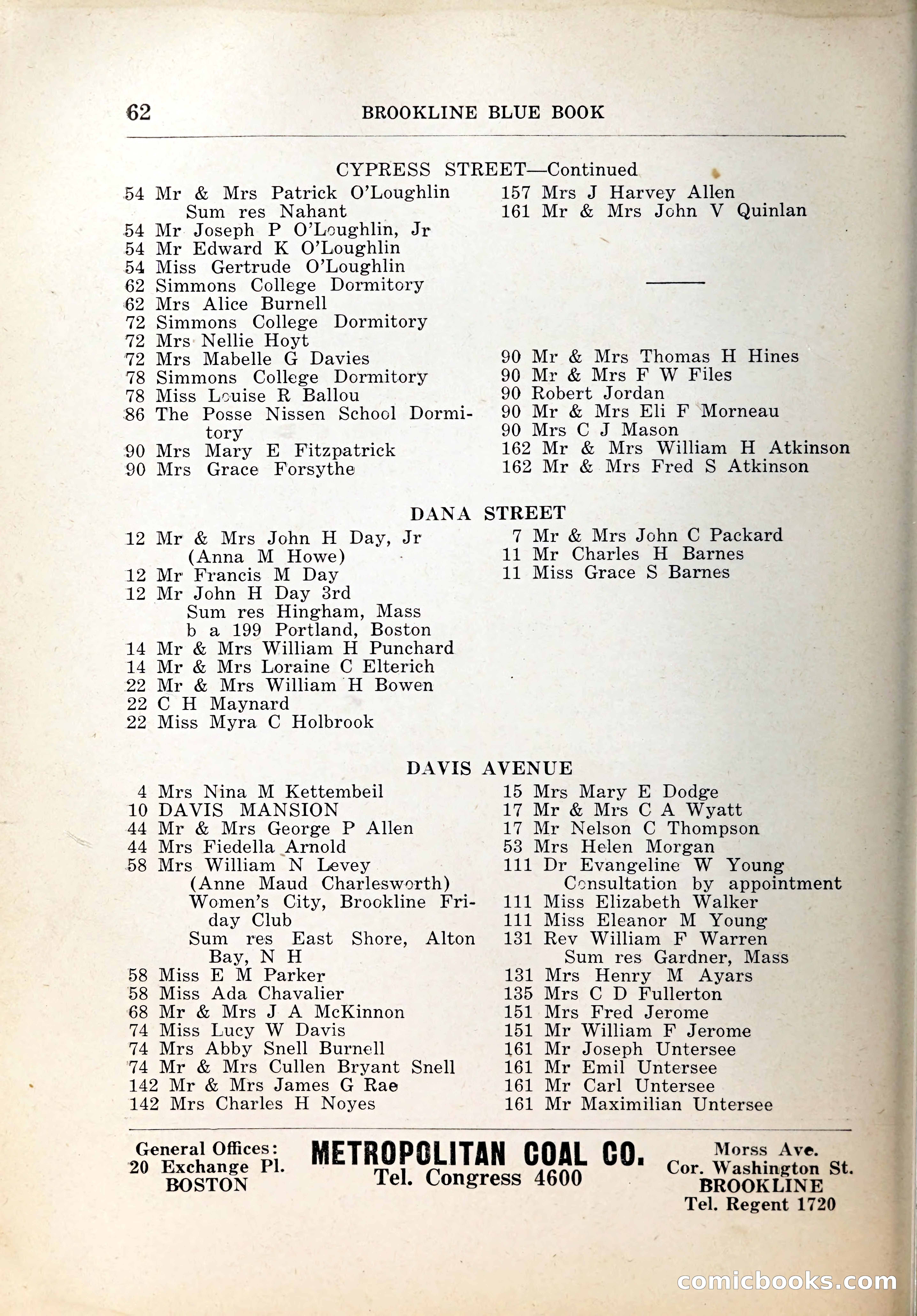 Blue Book of Brookline, 1926 — page 91 of 327